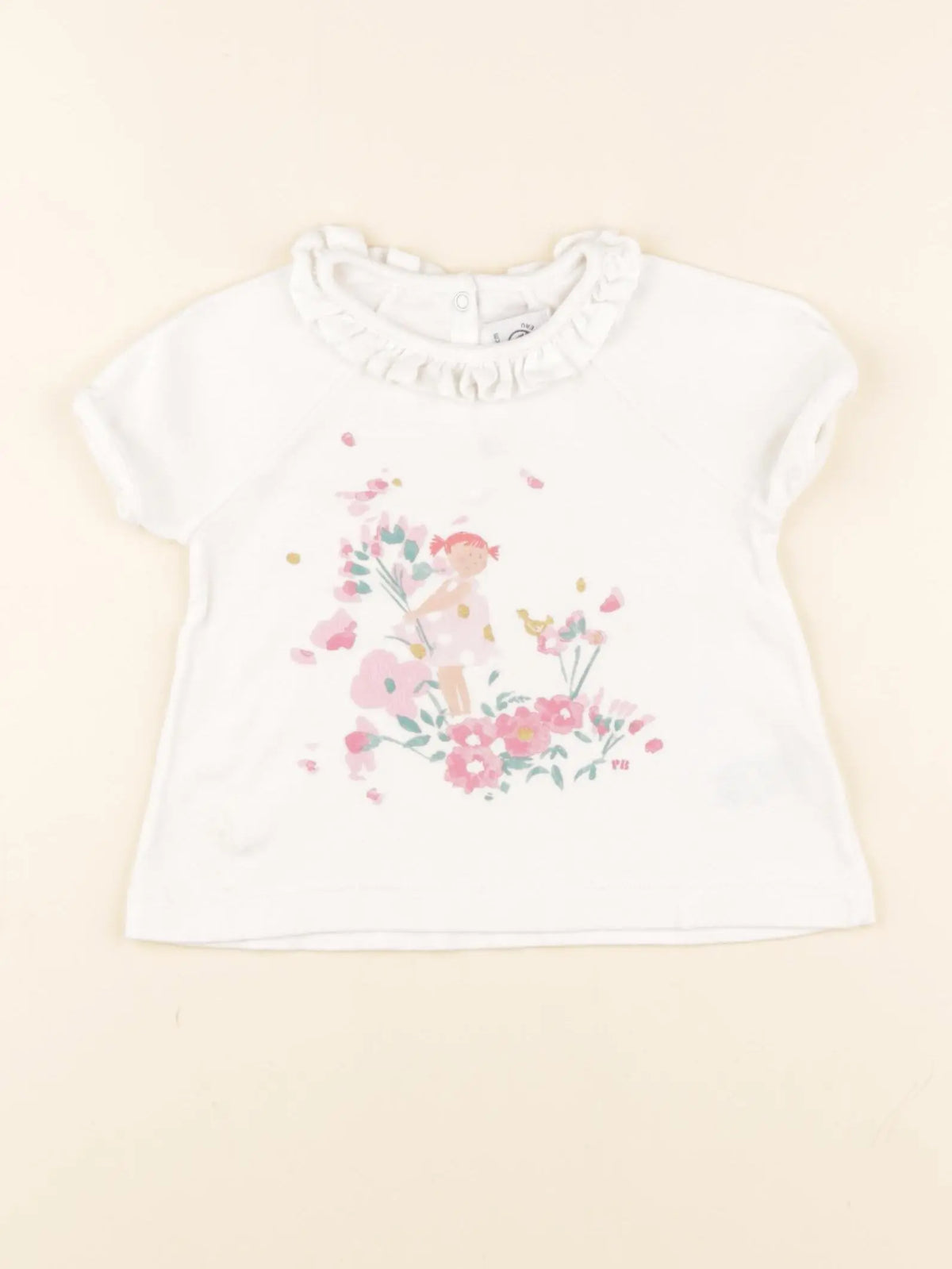Petit Bateau - tee-shirt blanc - 12 mois