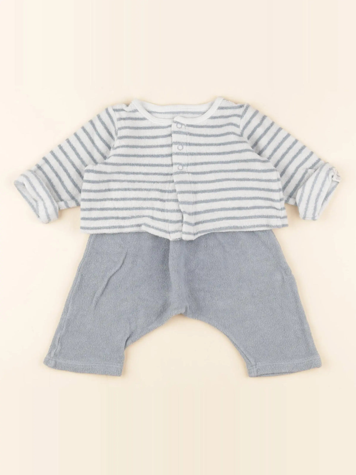 Petit Bateau - ensemble bleu - 3 mois