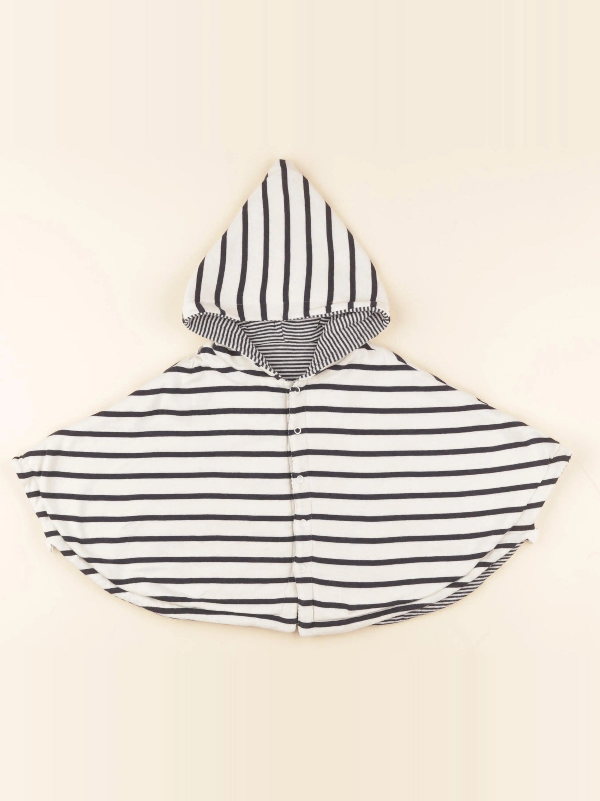 Petit Bateau - cape bleu, blanc - 6/12 mois