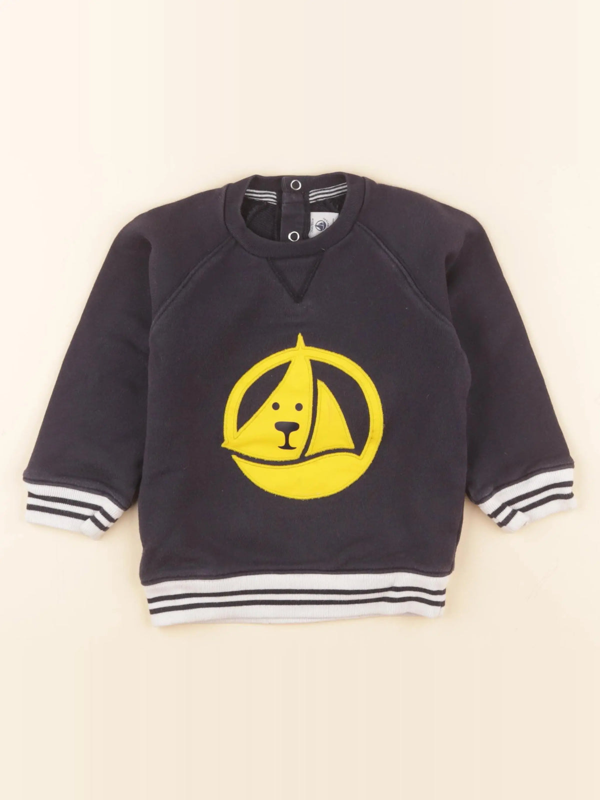 Petit Bateau - sweat jaune, bleu - 24 mois