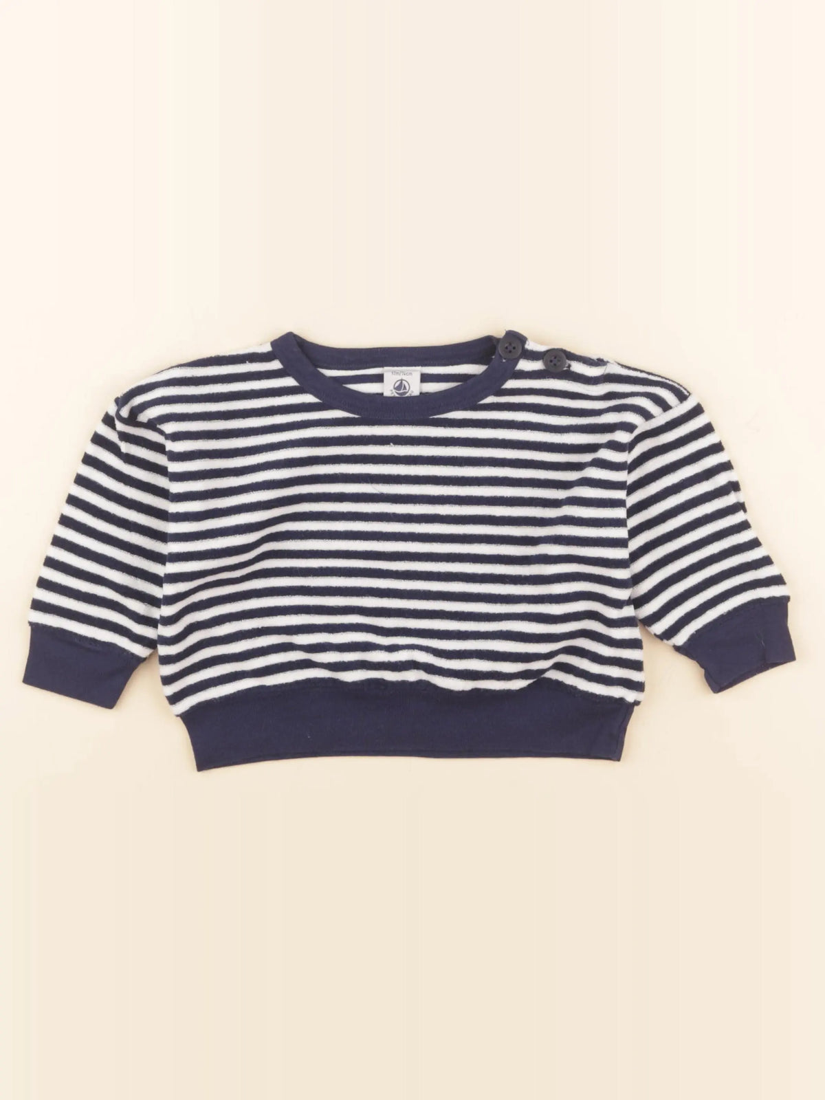 Petit Bateau - tee-shirt bleu, blanc - 12 mois