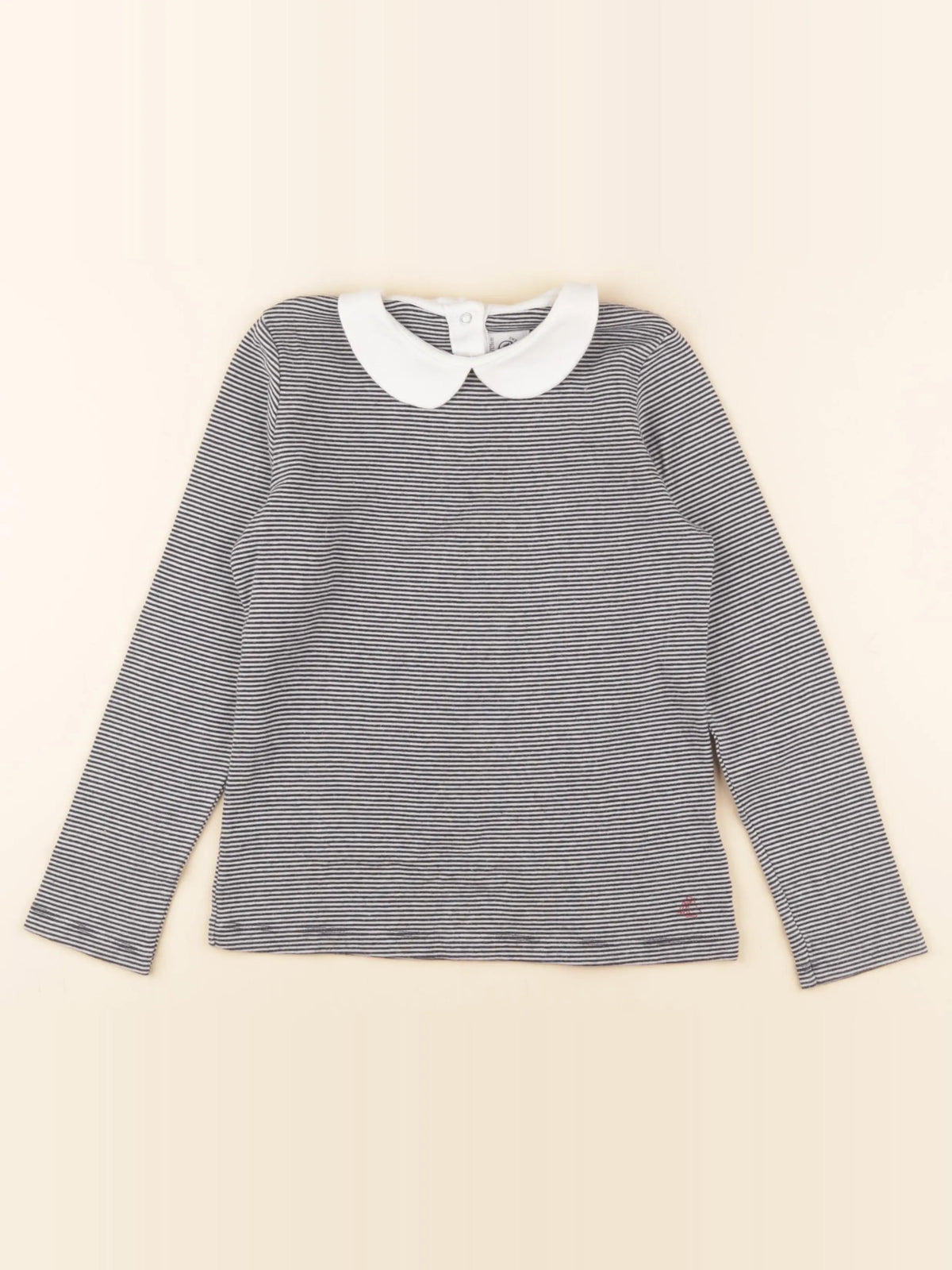 Petit Bateau - tee-shirt blanc, bleu - 8 ans