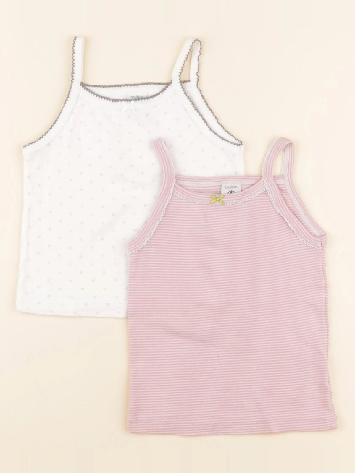 Petit Bateau - lot de 2 maillots de corps multicolore - 2 ans