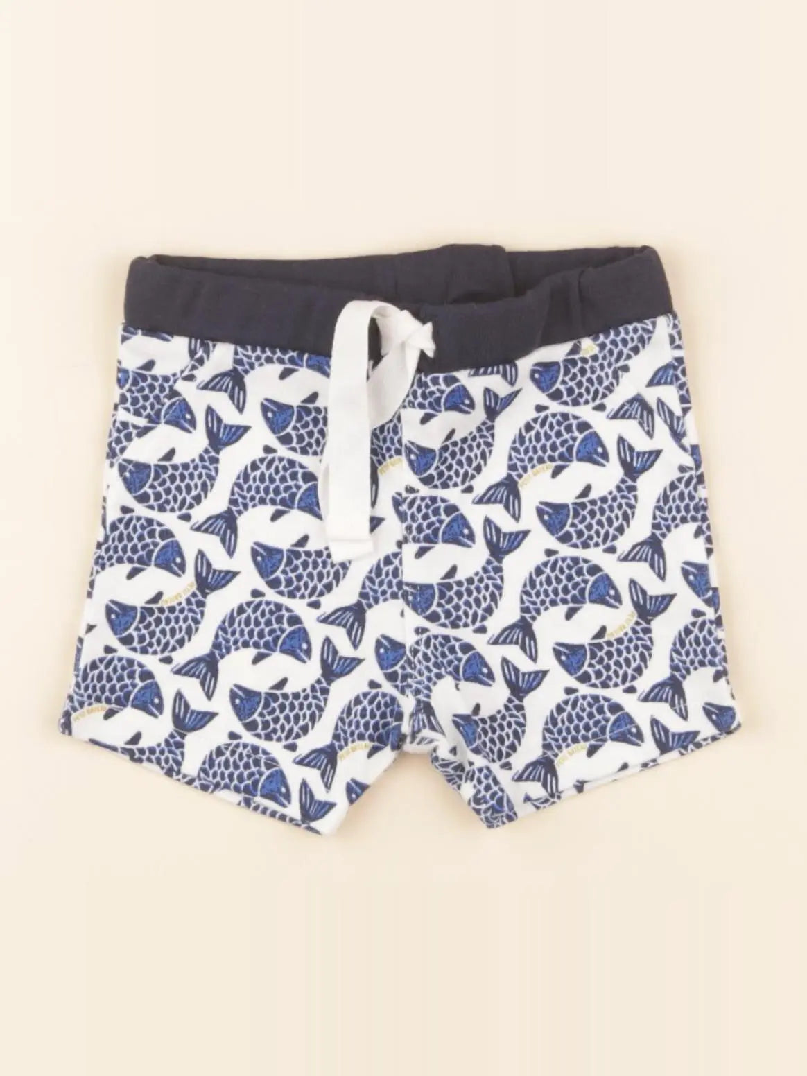 Petit Bateau - short bleu, blanc - 3 mois