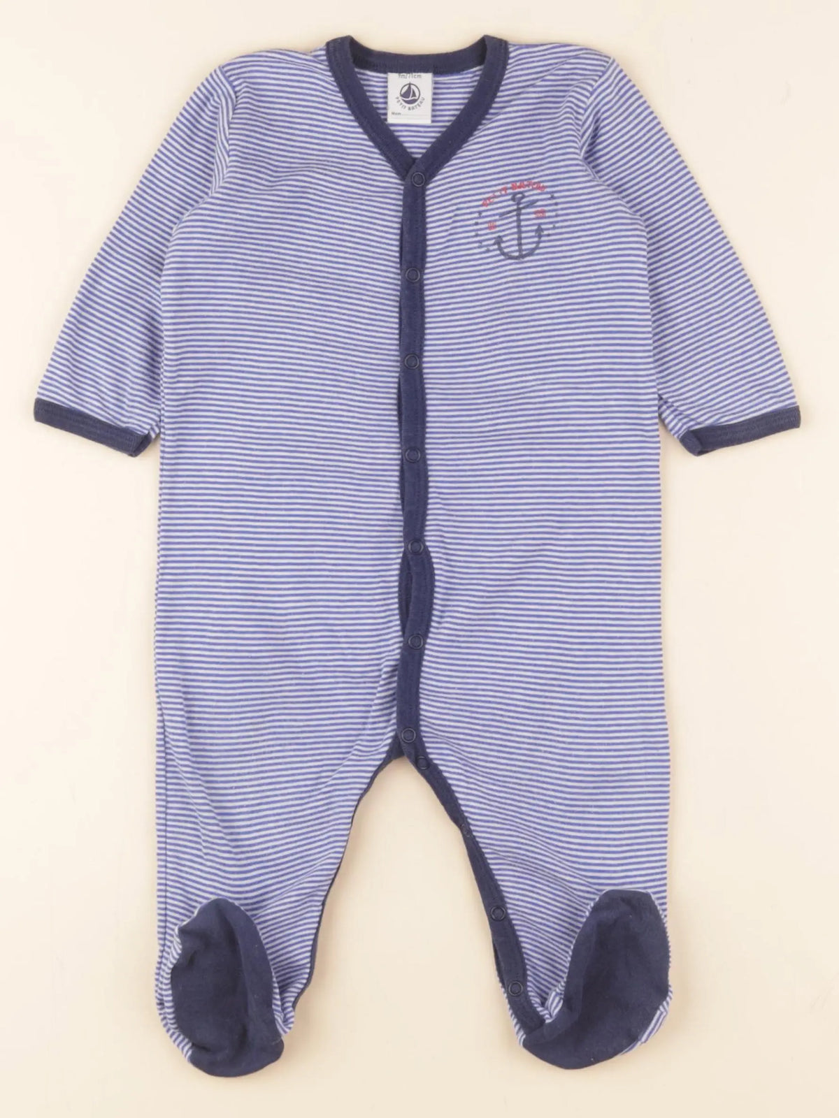 Petit Bateau - pyjama coton bleu - 9 mois