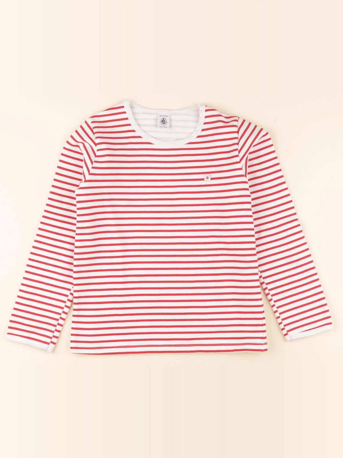 Petit Bateau - tee-shirt blanc, rouge - 8 ans