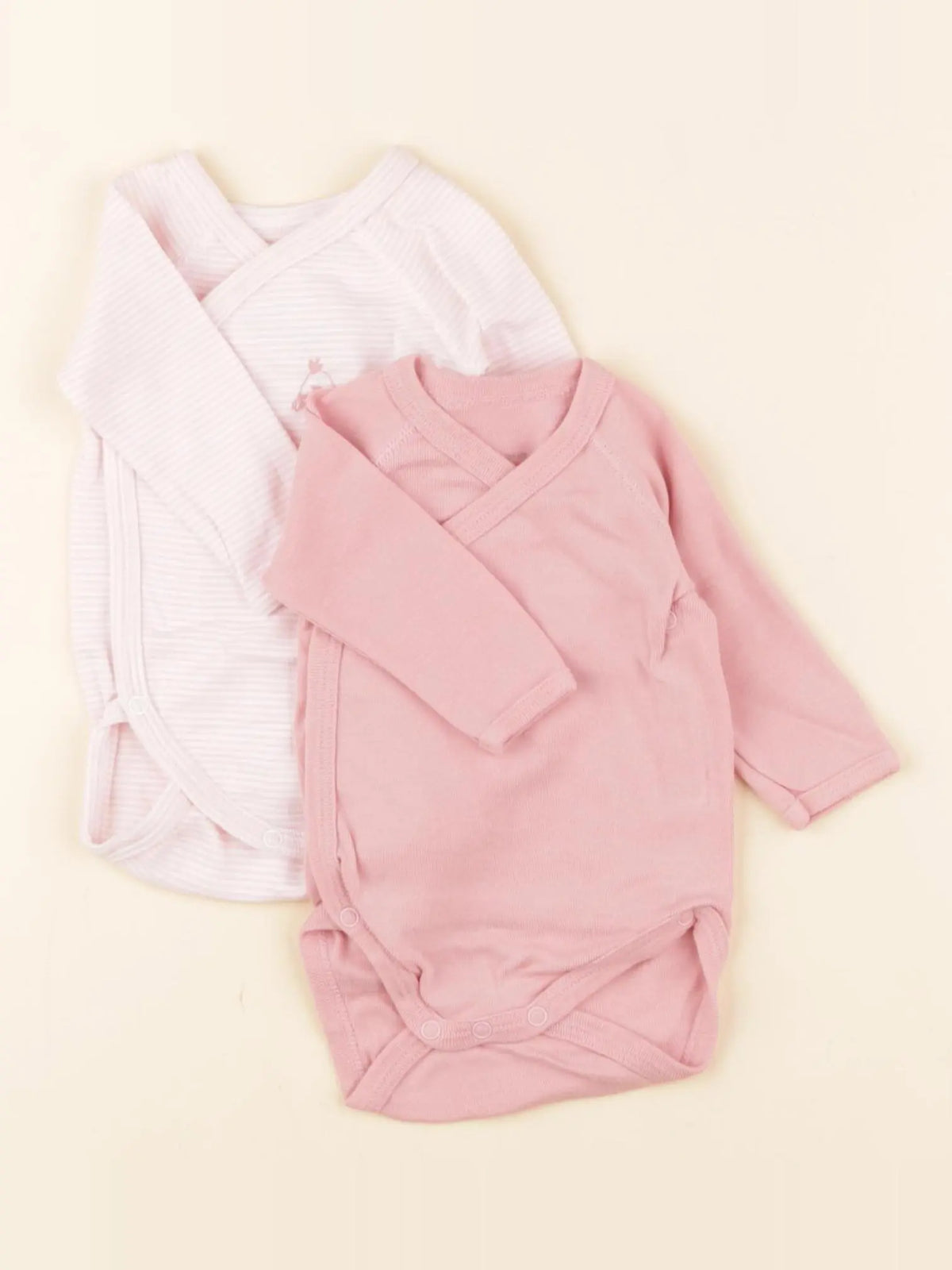 Petit Bateau - lot de 2 bodies en coton rose - 1 mois