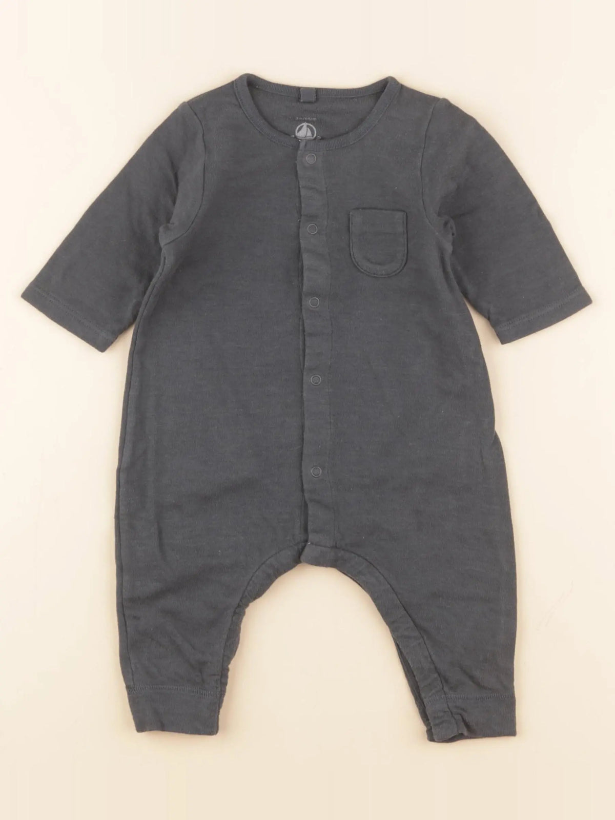 Petit Bateau - pyjama coton gris - 3 mois
