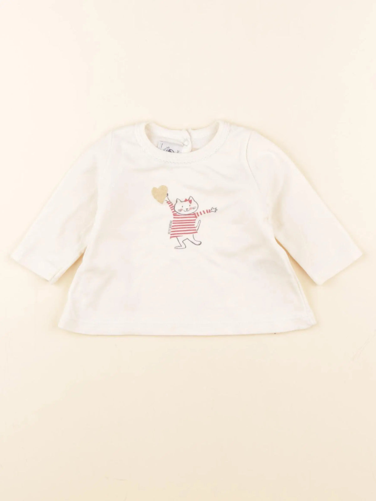 Petit Bateau - tee-shirt beige - 3 mois
