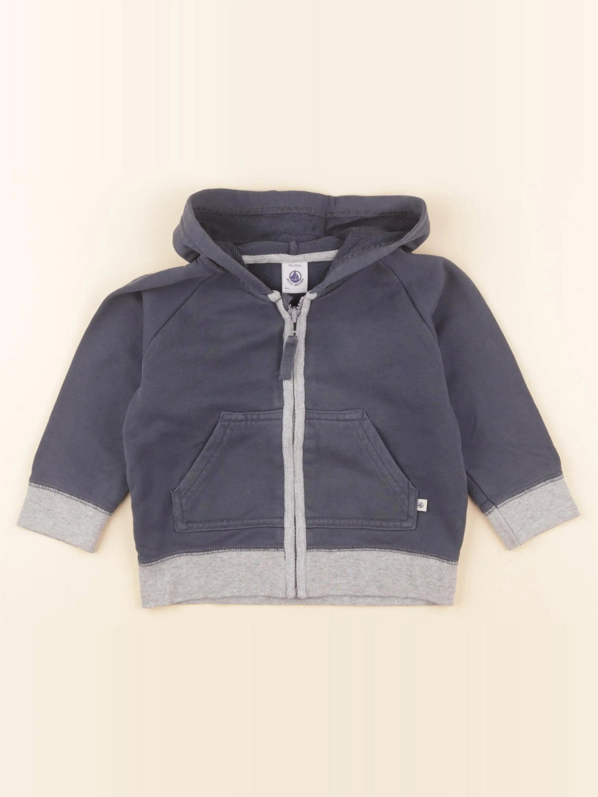 Petit Bateau - sweat bleu, gris - 18 mois