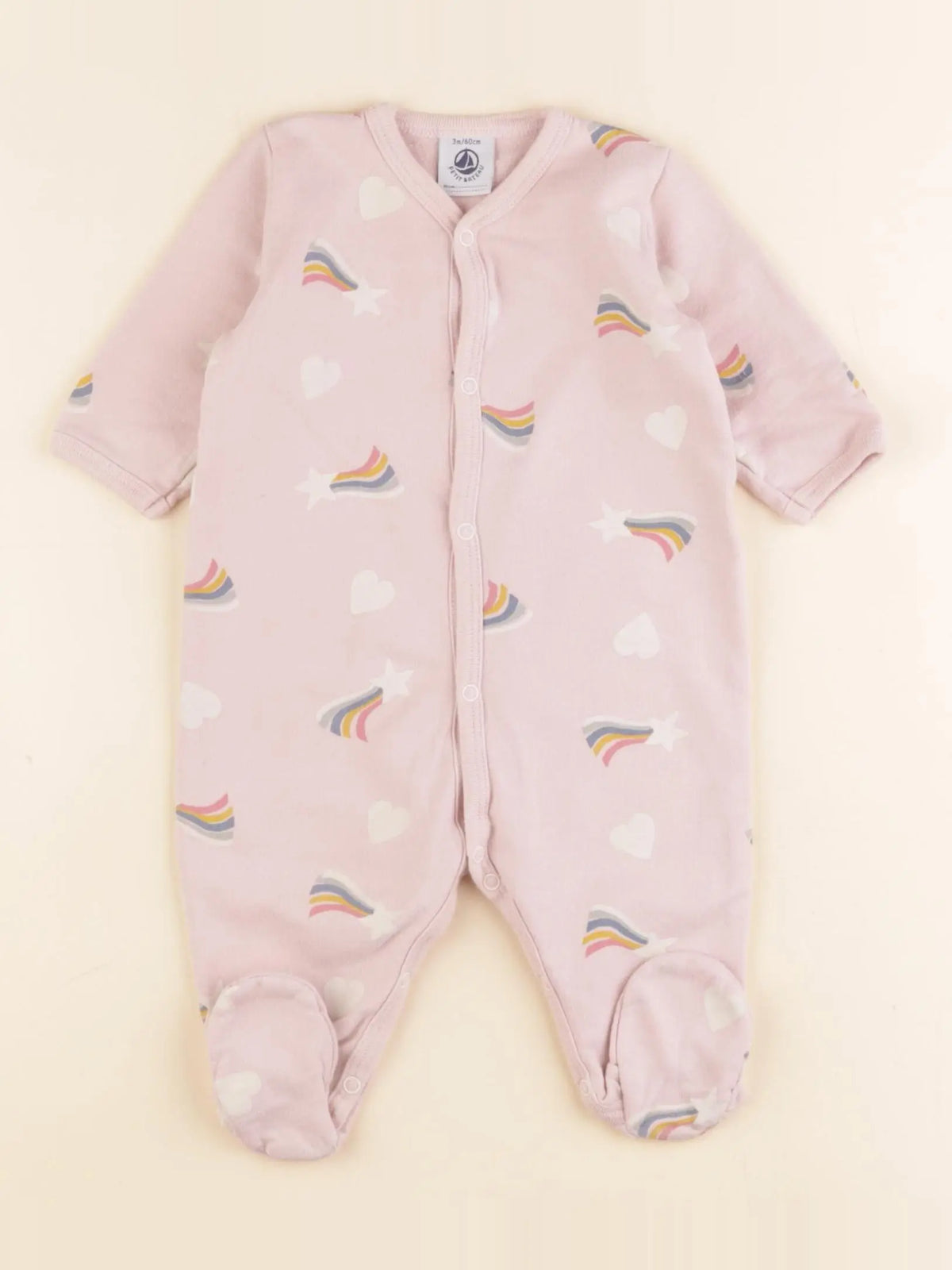 Petit Bateau - pyjama coton rose - 3 mois