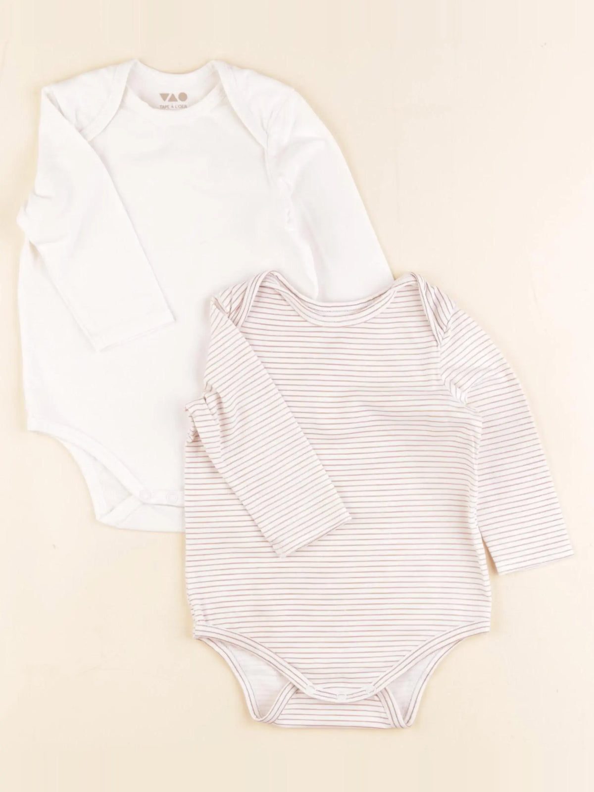 Tape à l'oeil - lot de 2 bodies en coton blanc, rose - 6 mois
