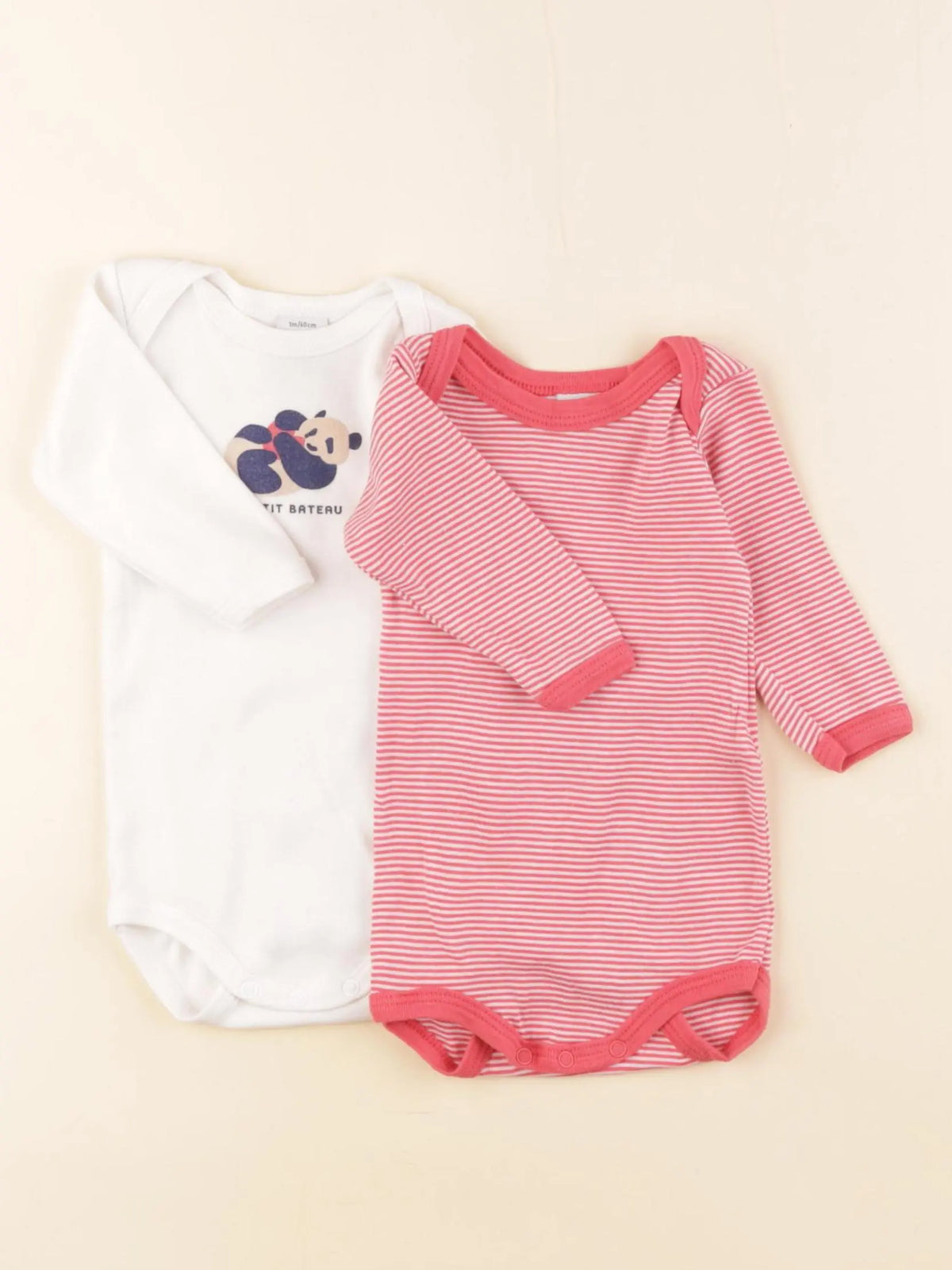 Petit Bateau - lot de 2 bodies en coton multicolore - 3 mois