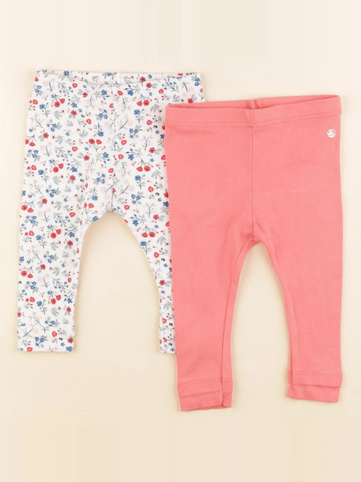 Petit Bateau - lot de 2 leggings multicolore - 6 mois