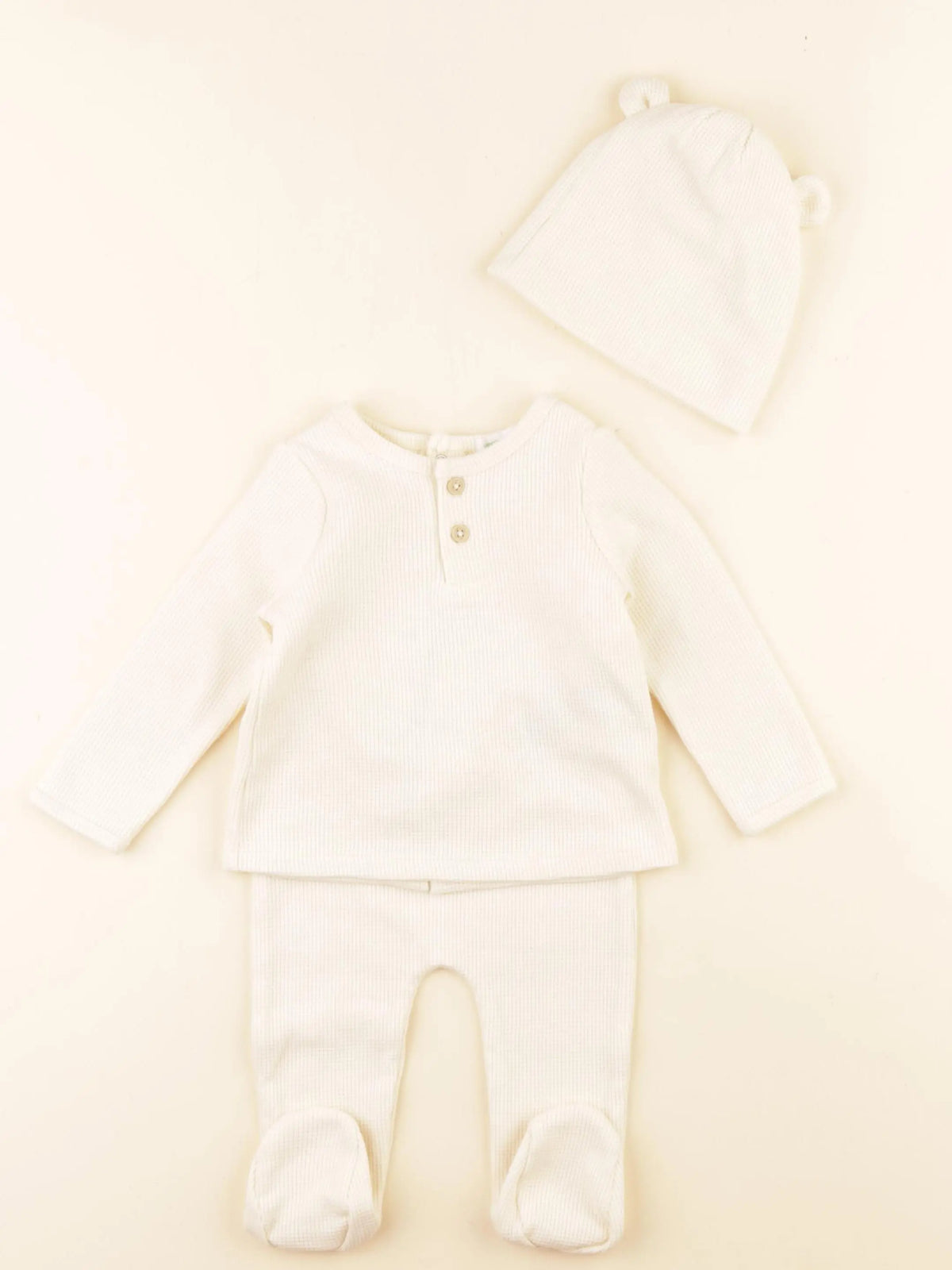 Vertbaudet - ensemble beige - 6 mois