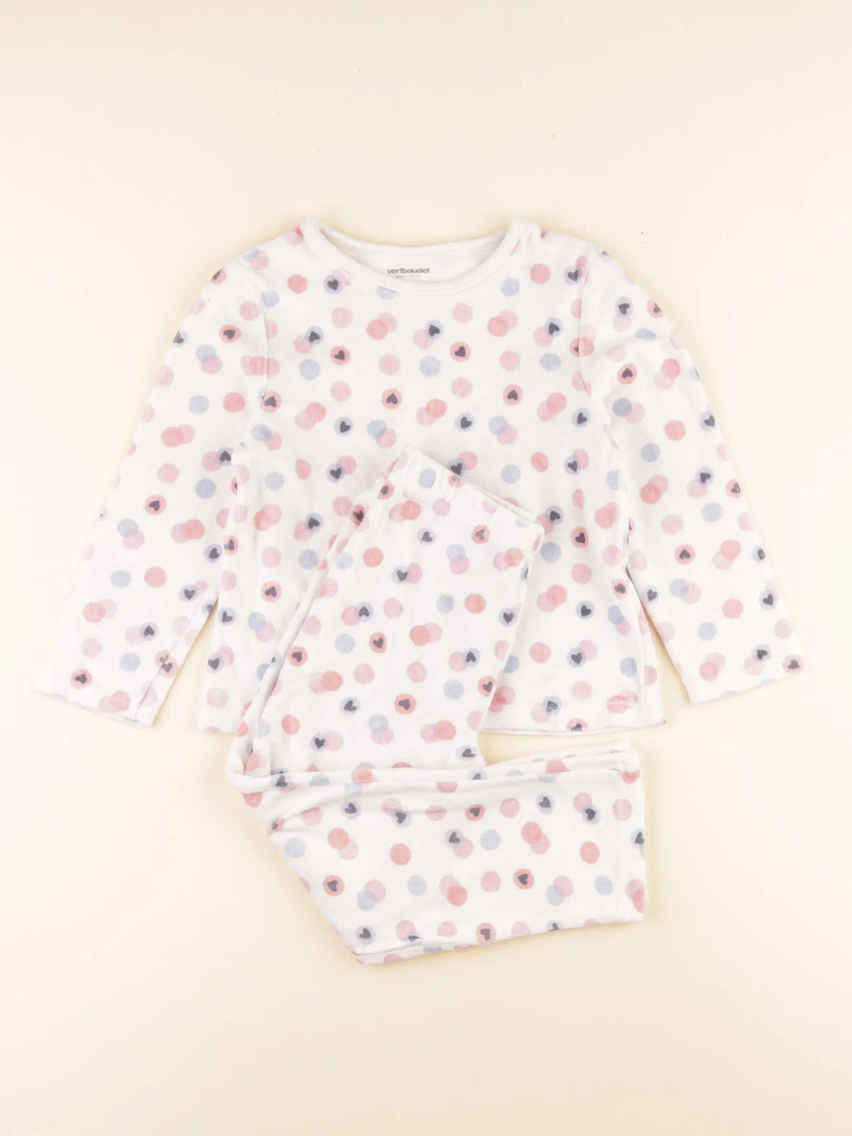 Vertbaudet - pyjama velours multicolore - 6 ans