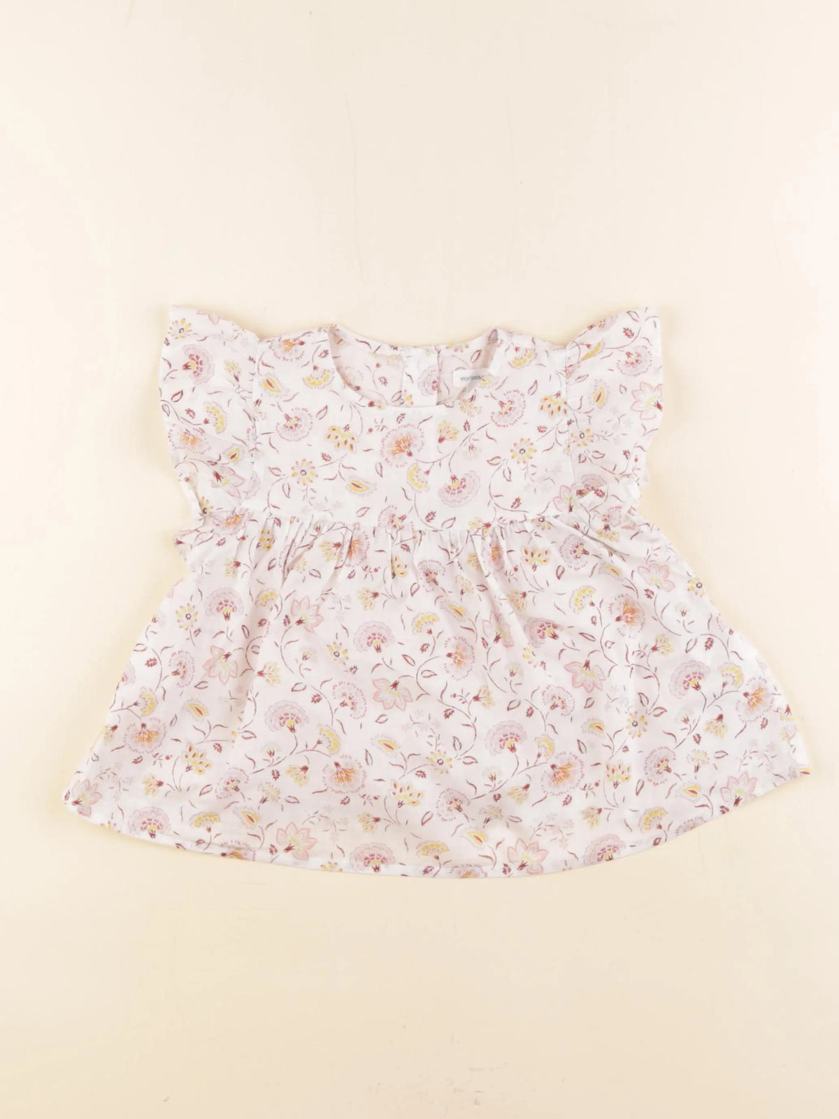 Vertbaudet - blouse blanc, rose - 3 ans