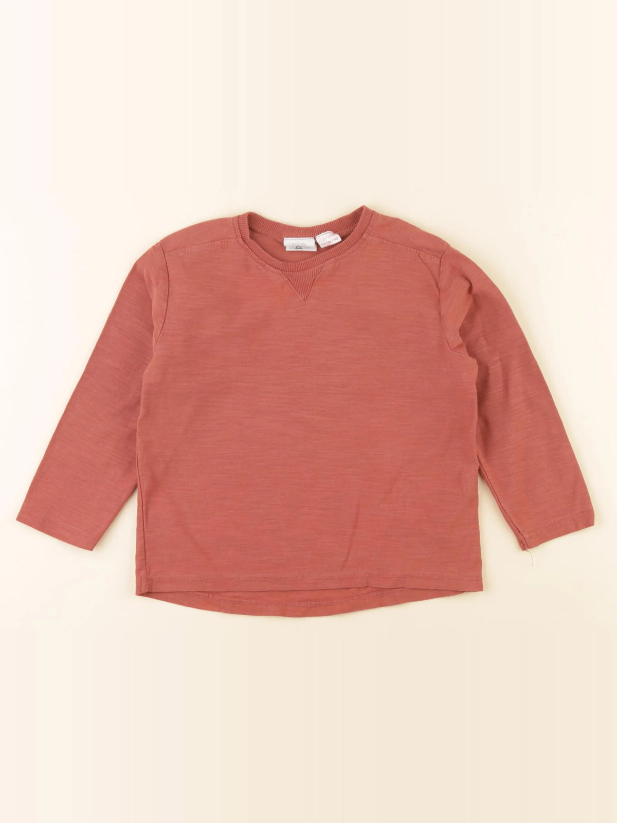 Zara - tee-shirt marron, orange - 2/3 ans