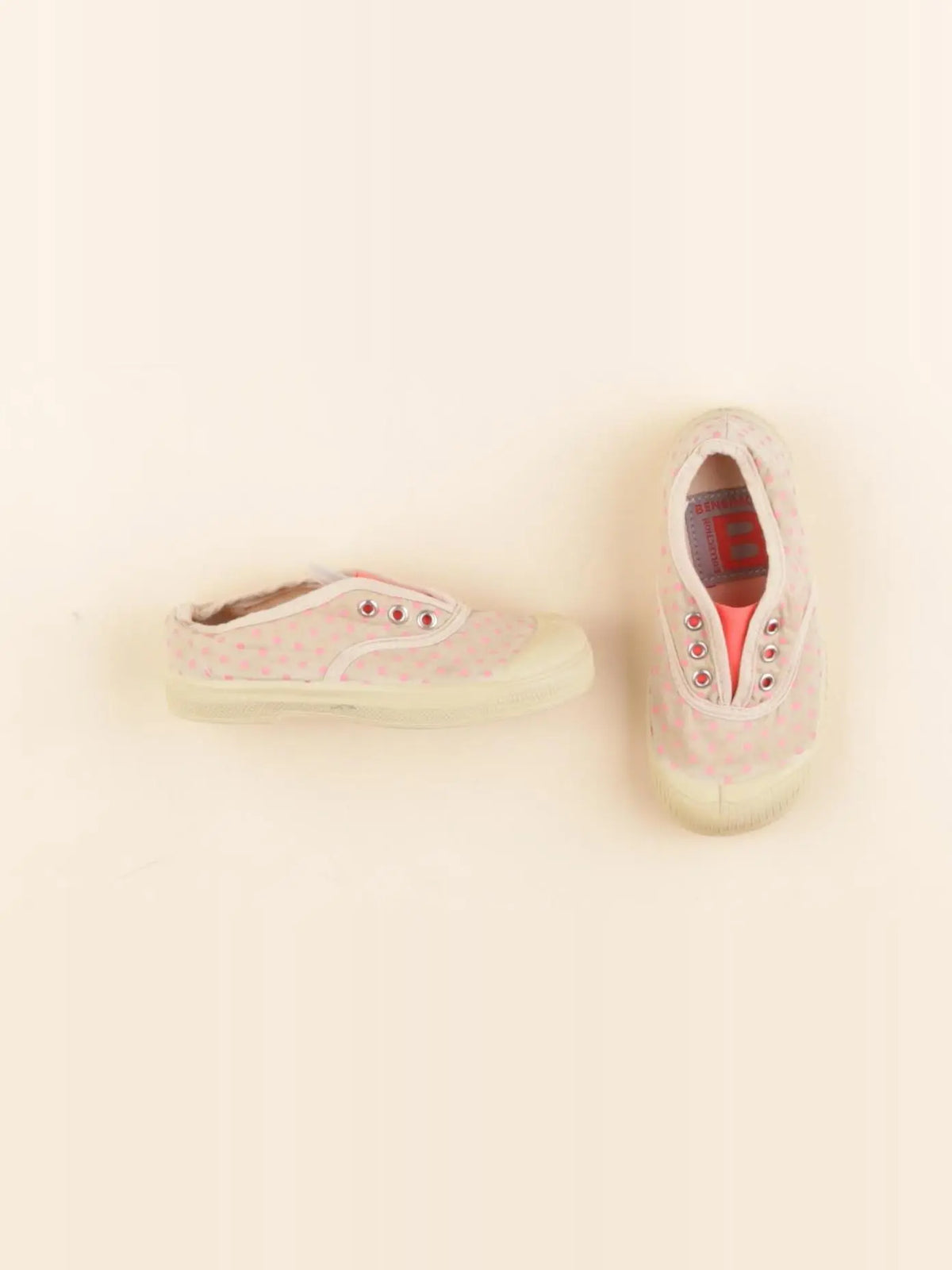 Bensimon - tennis élastiqué beige, rose - pointure 23
