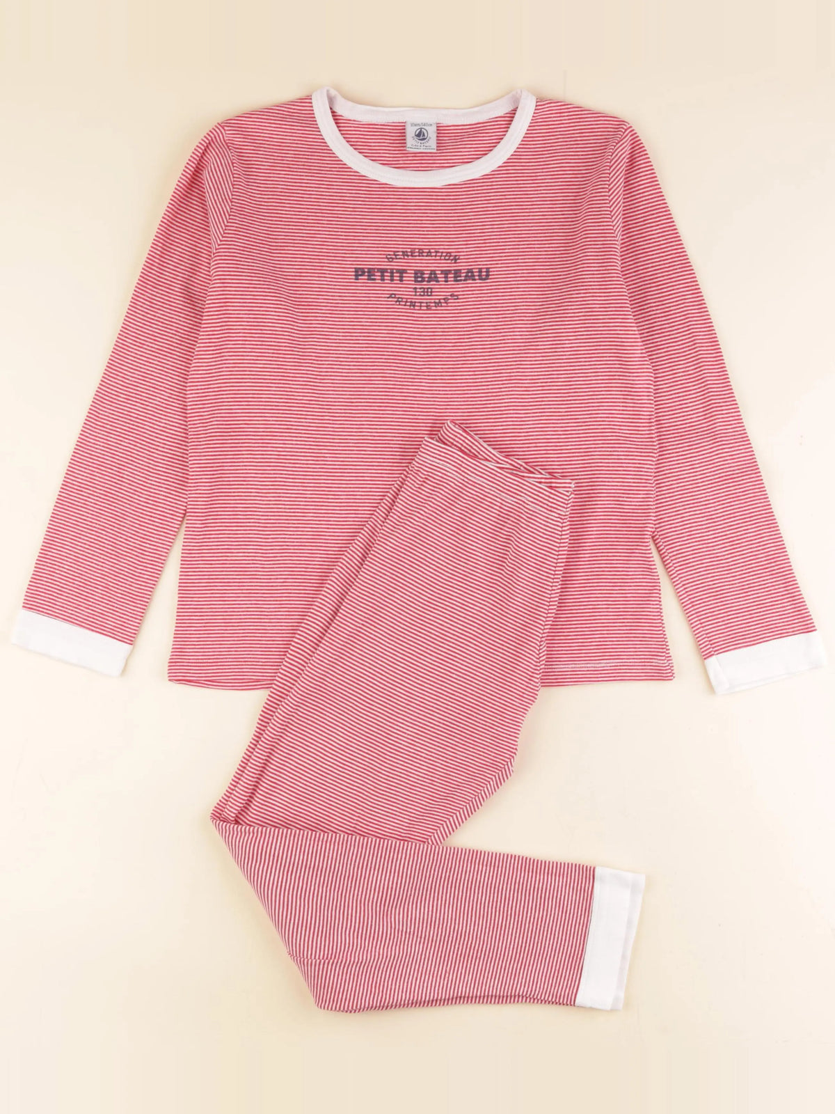 Petit Bateau - pyjama coton rouge - 10 ans