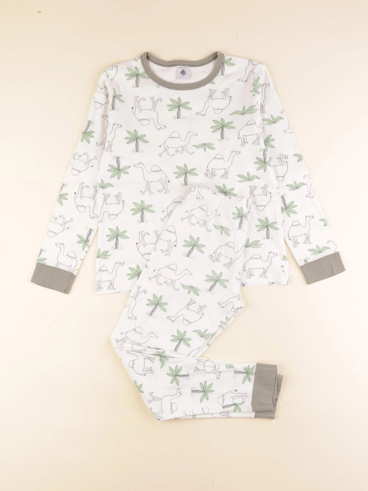 Petit Bateau - pyjama coton vert - 10 ans