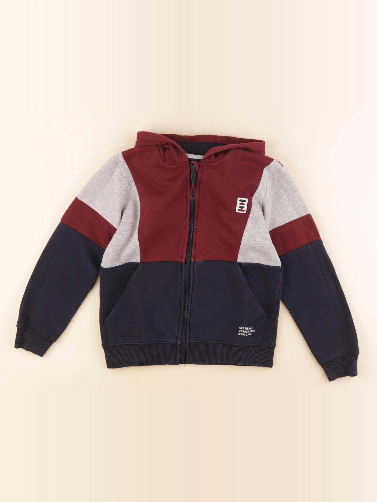 Vertbaudet - sweat bleu, rouge - 10 ans