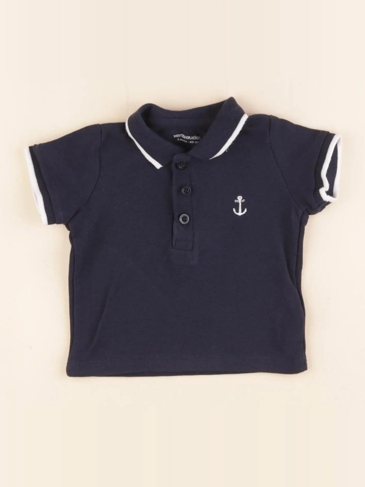 Vertbaudet - polo bleu - 3 mois
