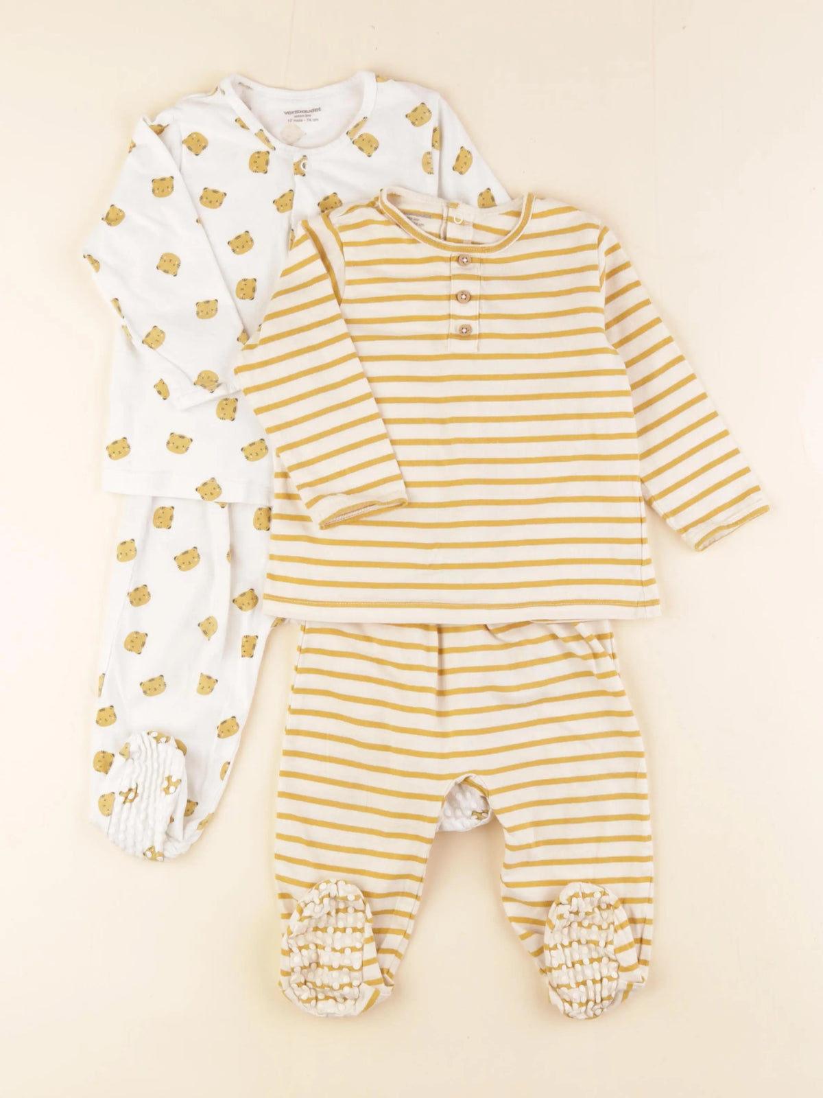 Vertbaudet - lot de 2 pyjamas coton multicolore - 12 mois