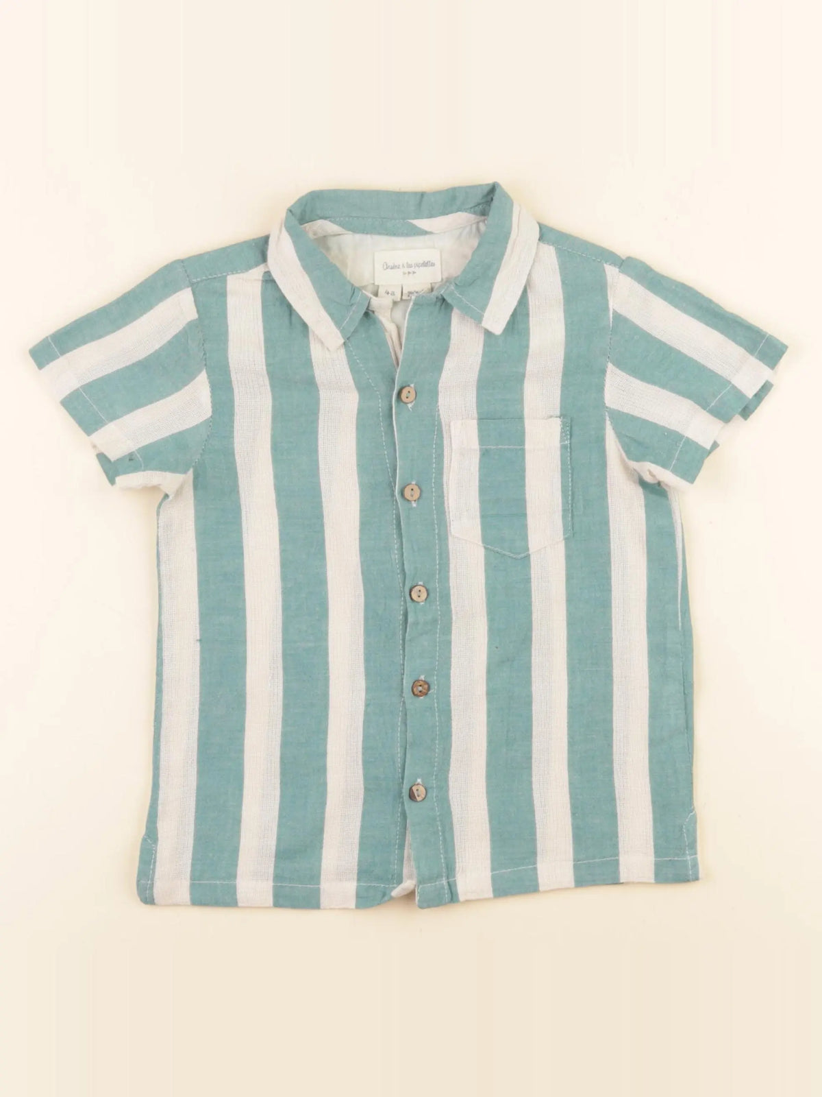 Arsène et les pipelettes - chemise bleu, beige - 4 ans