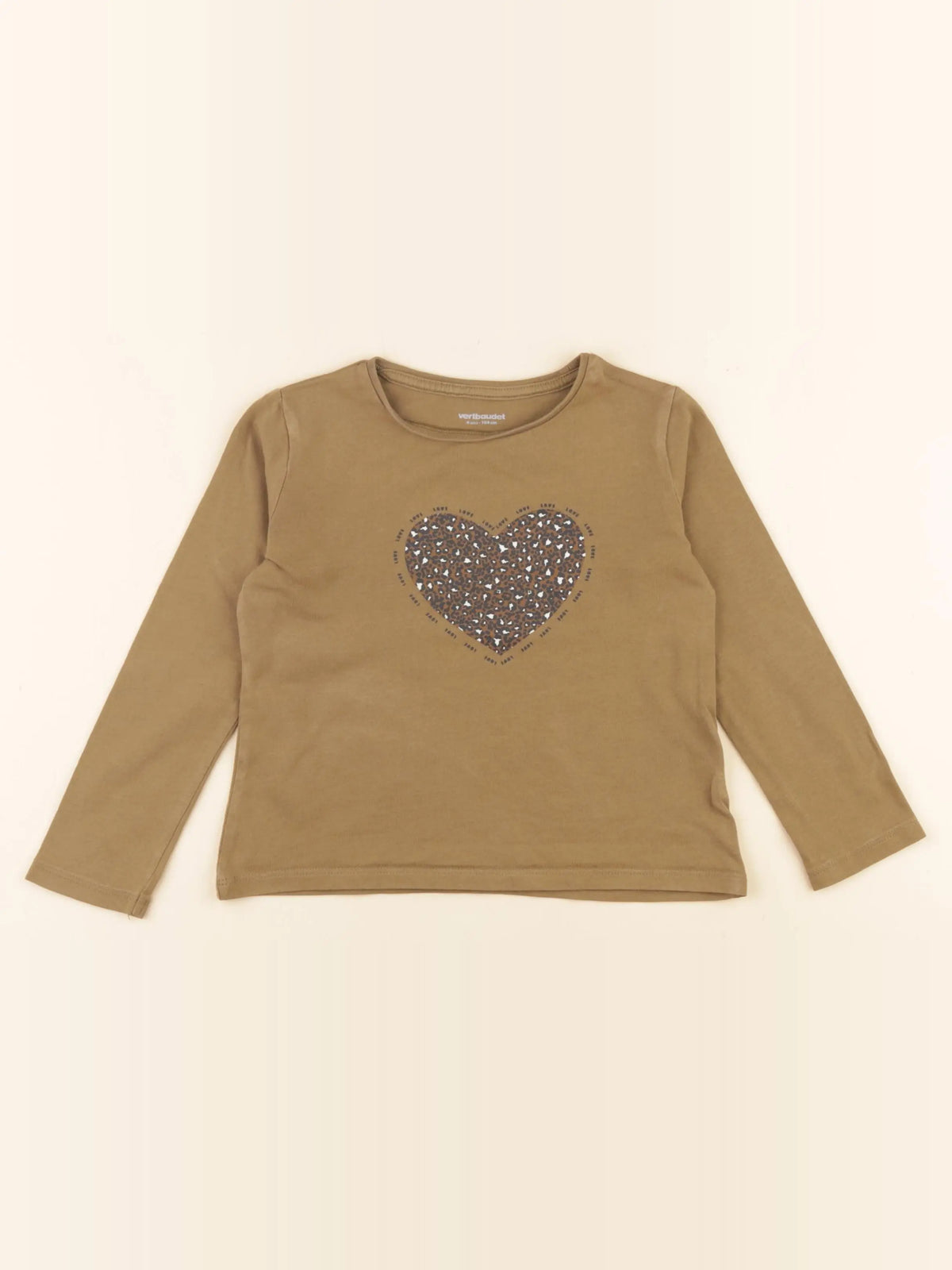 Vertbaudet - tee-shirt marron - 4 ans