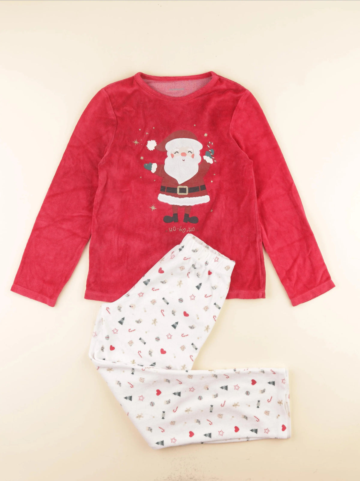 Vertbaudet - pyjama velours rouge - 10 ans