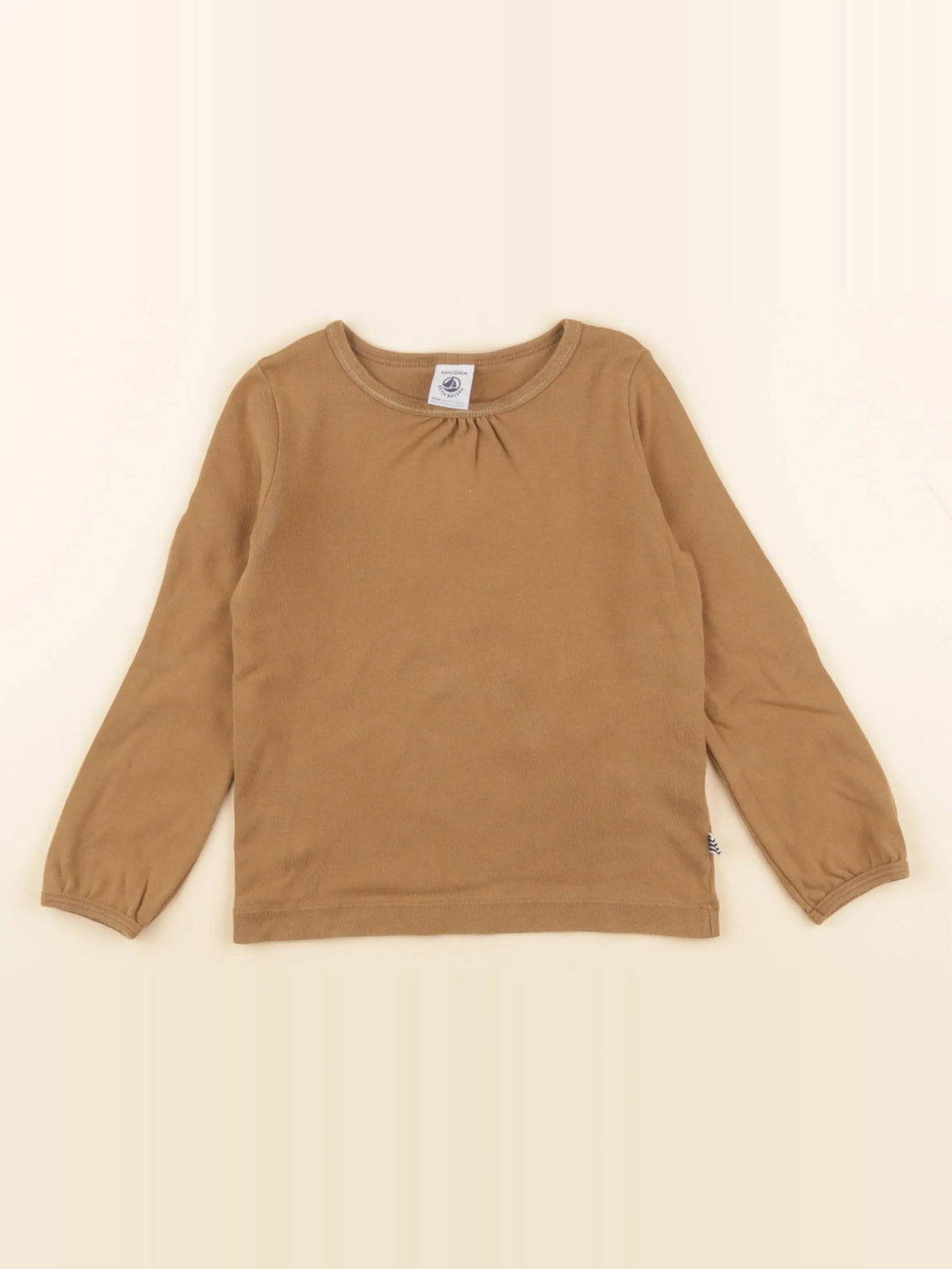 Petit Bateau - tee-shirt marron, or - 4 ans
