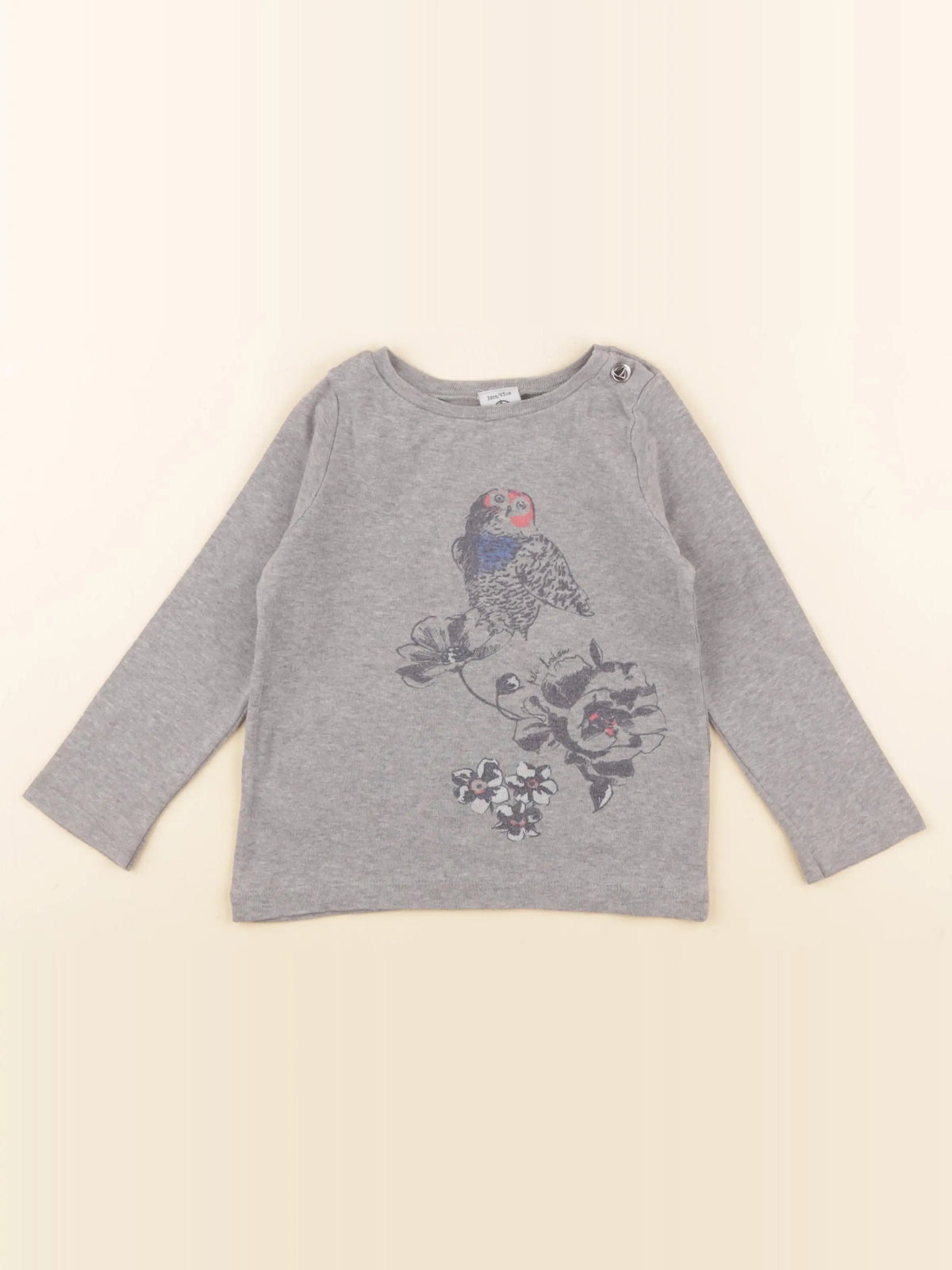 Petit Bateau - tee-shirt gris - 3 ans