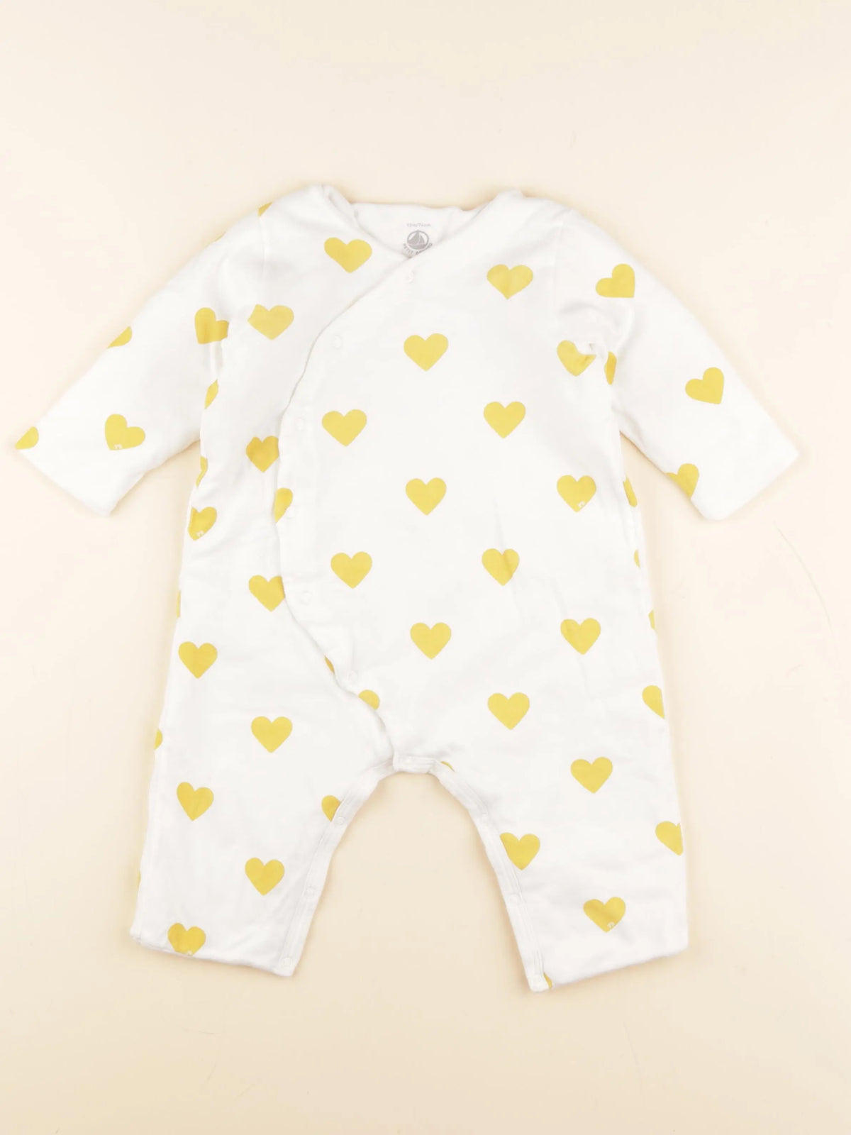 Petit Bateau - combinaison blanc, jaune - 12 mois