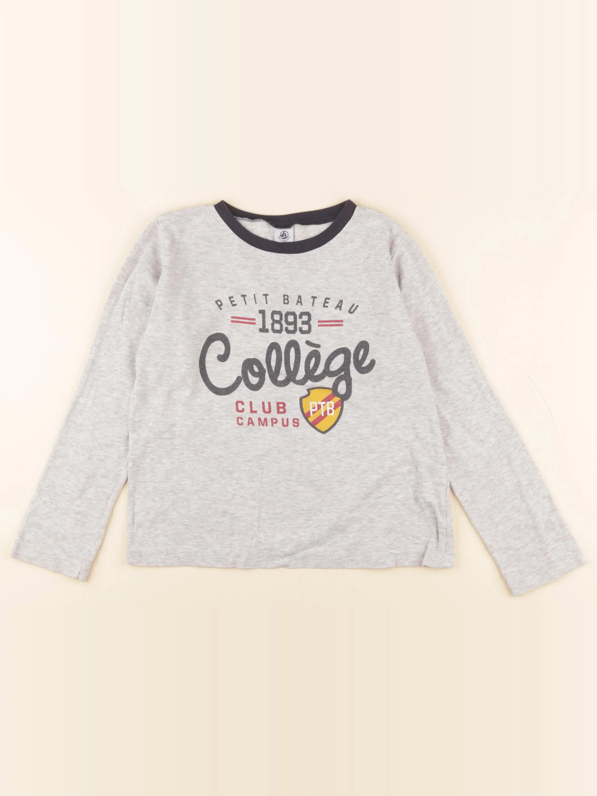 Petit Bateau - tee-shirt gris - 10 ans