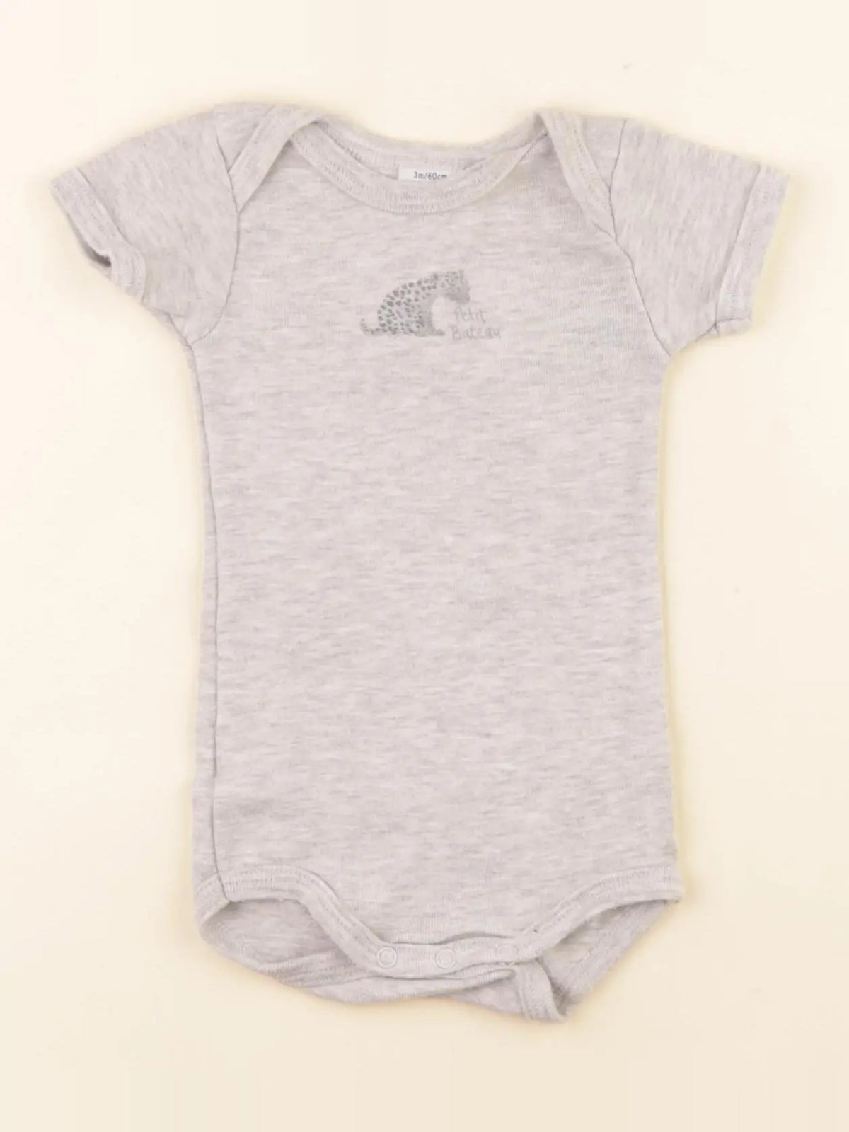 Petit Bateau - body gris - 3 mois