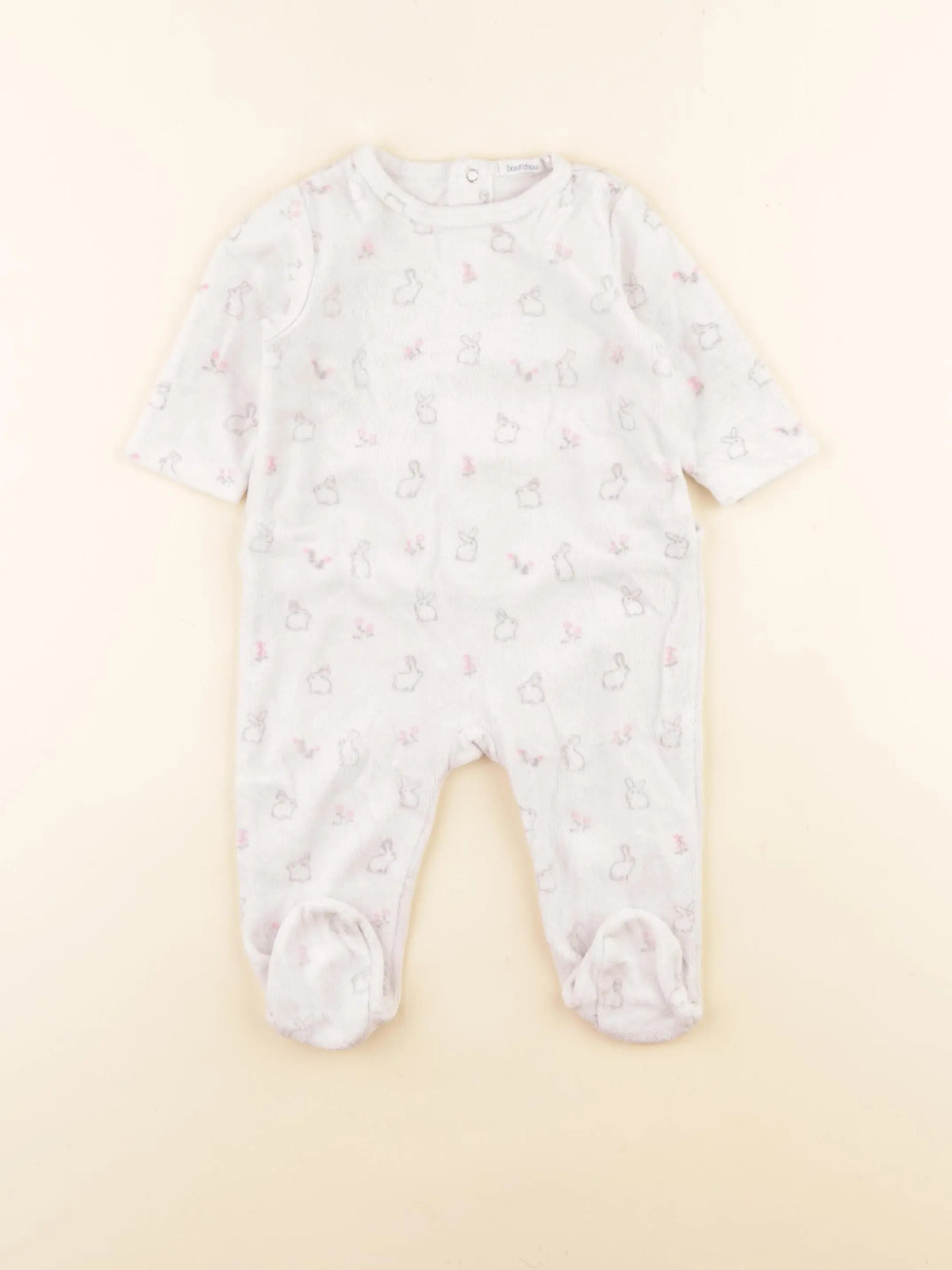 Boutchou - pyjama velours blanc - 6 mois