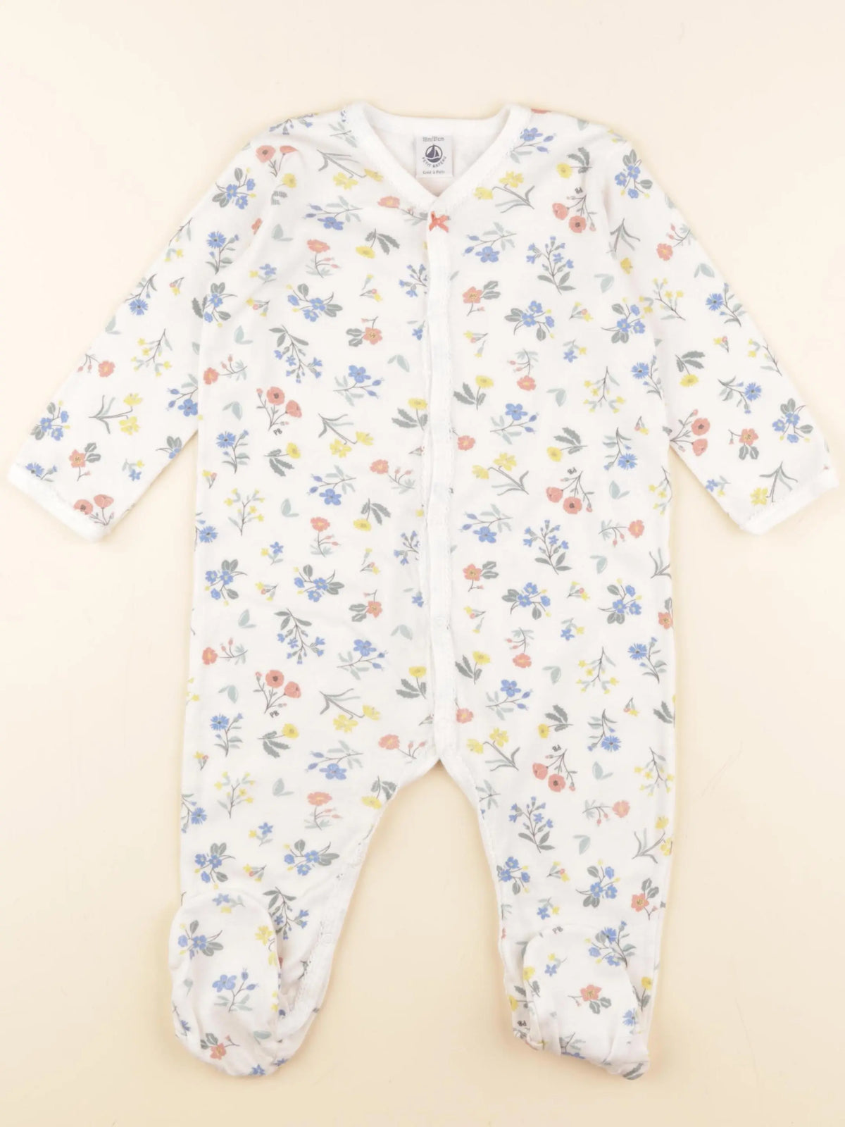 Petit Bateau - pyjama coton blanc - 18 mois