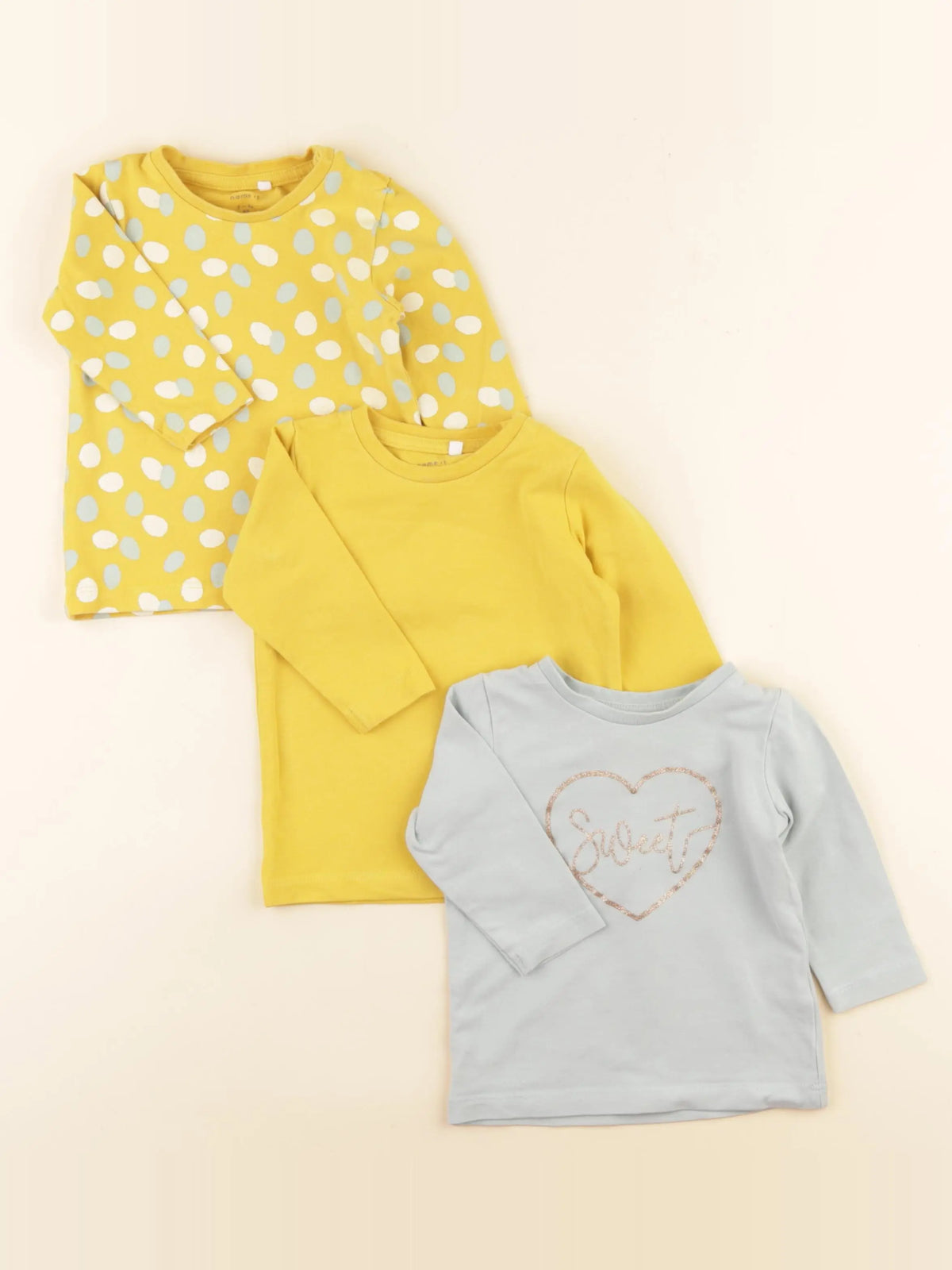 Name it - lot de 3 tee-shirts jaune, bleu - 2/4 mois