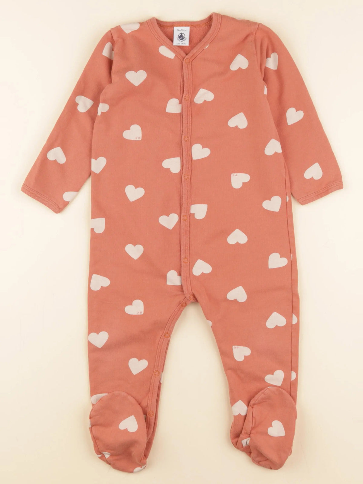 Petit Bateau - pyjama coton orange - 2 ans