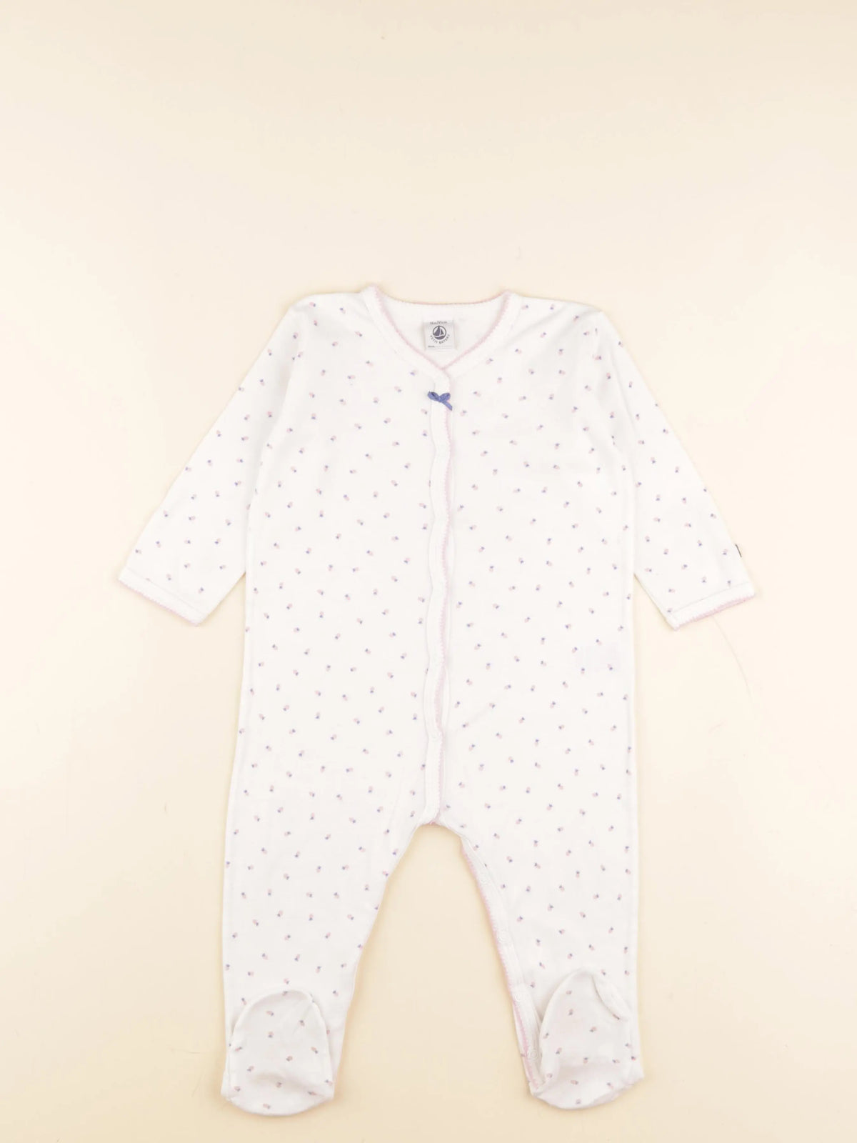 Petit Bateau - pyjama coton blanc - 18 mois