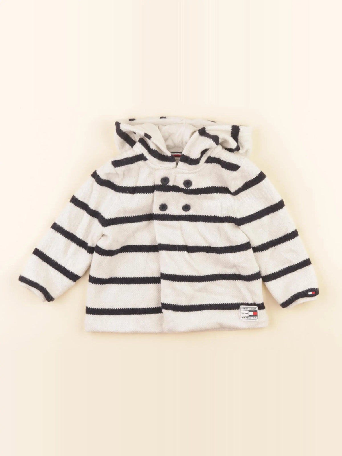 Tommy Hilfiger - gilet beige, bleu - 6/9 mois