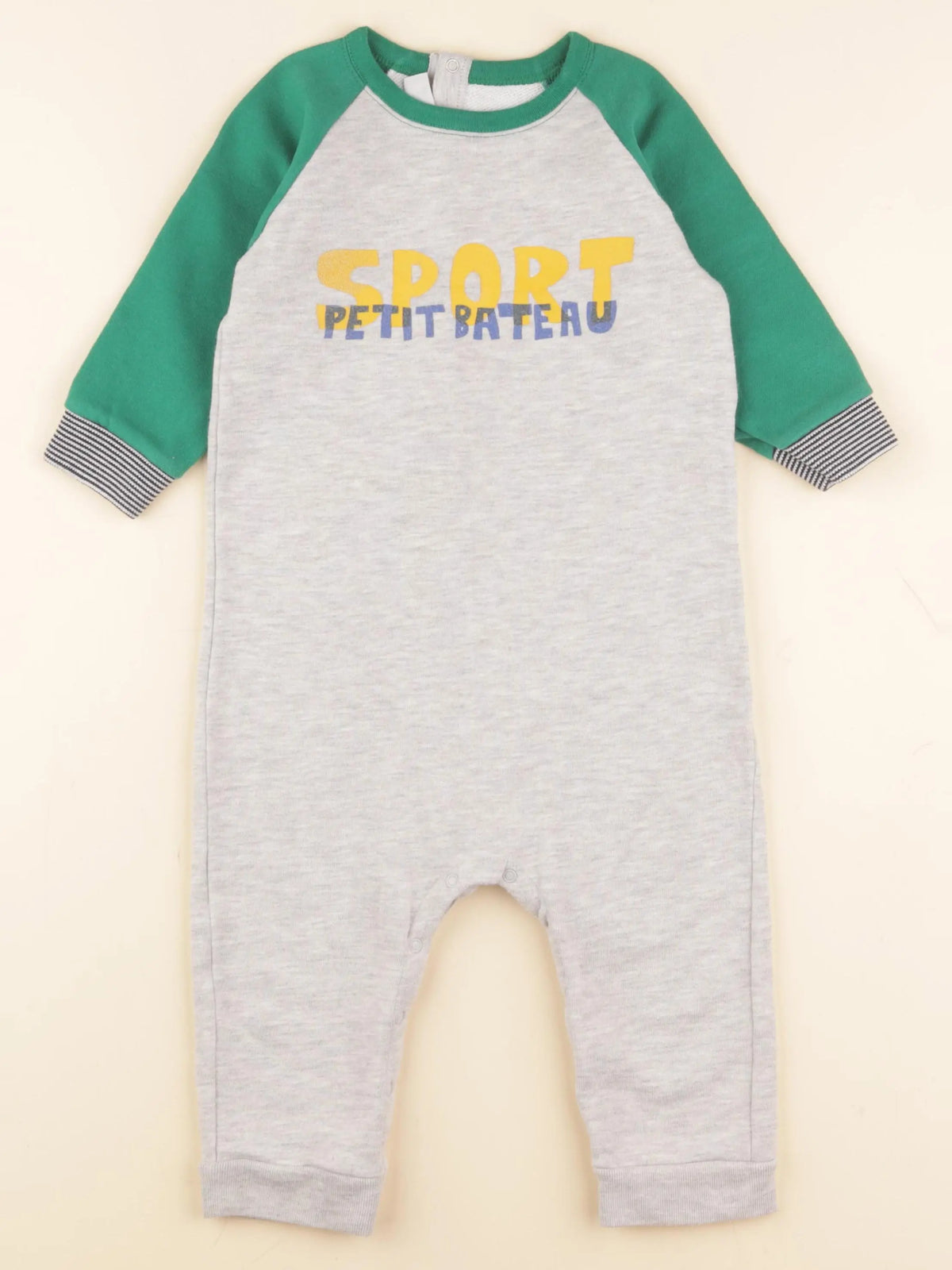Petit Bateau - combinaison gris, vert - 24 mois