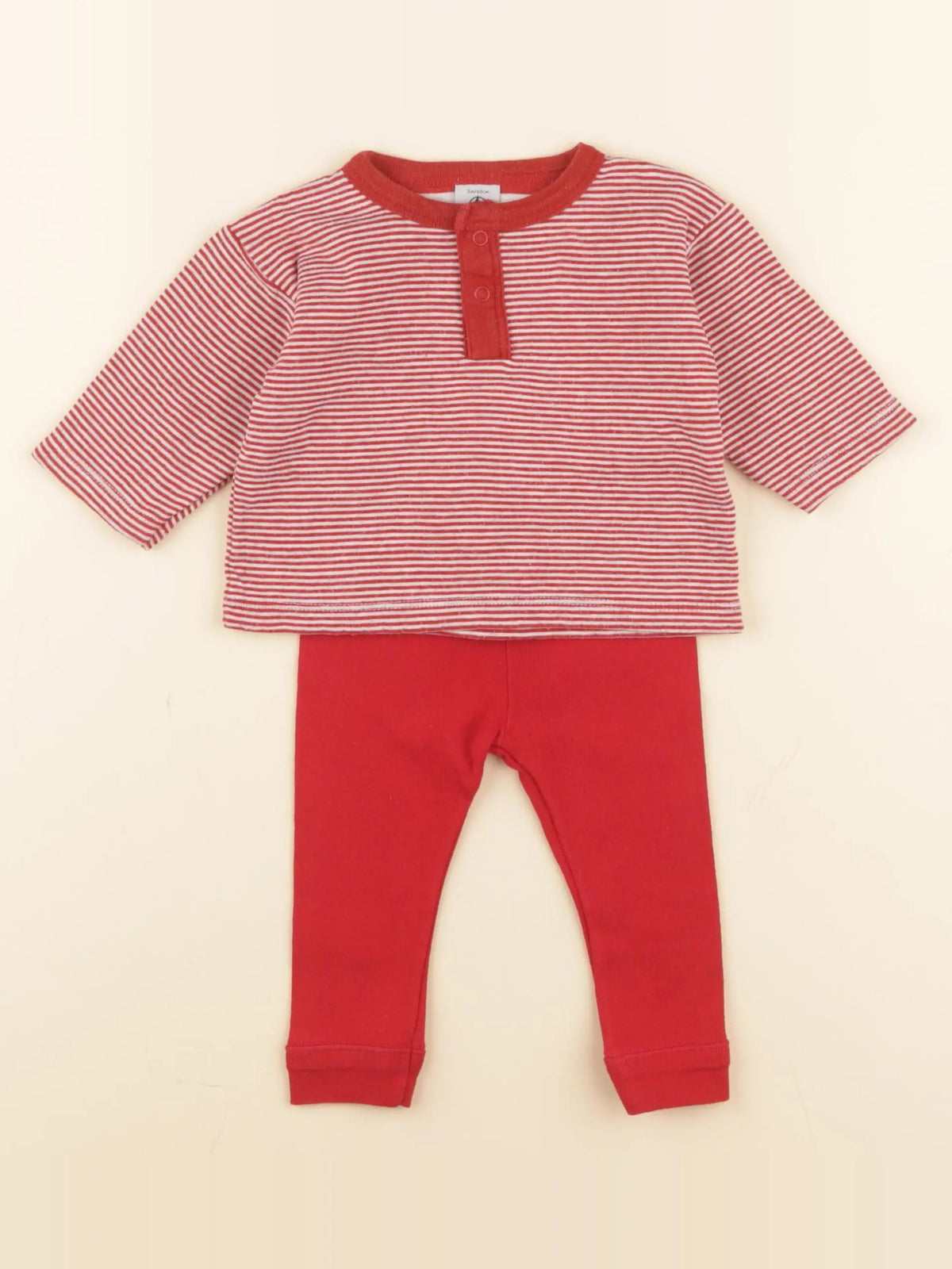 Petit Bateau - ensemble rouge - 3 mois