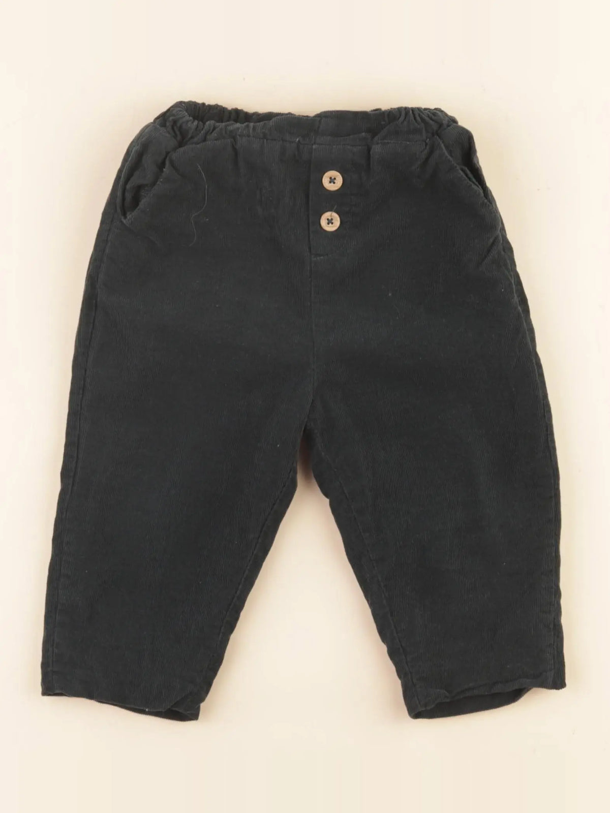 Vertbaudet - pantalon doublé vert - 12 mois