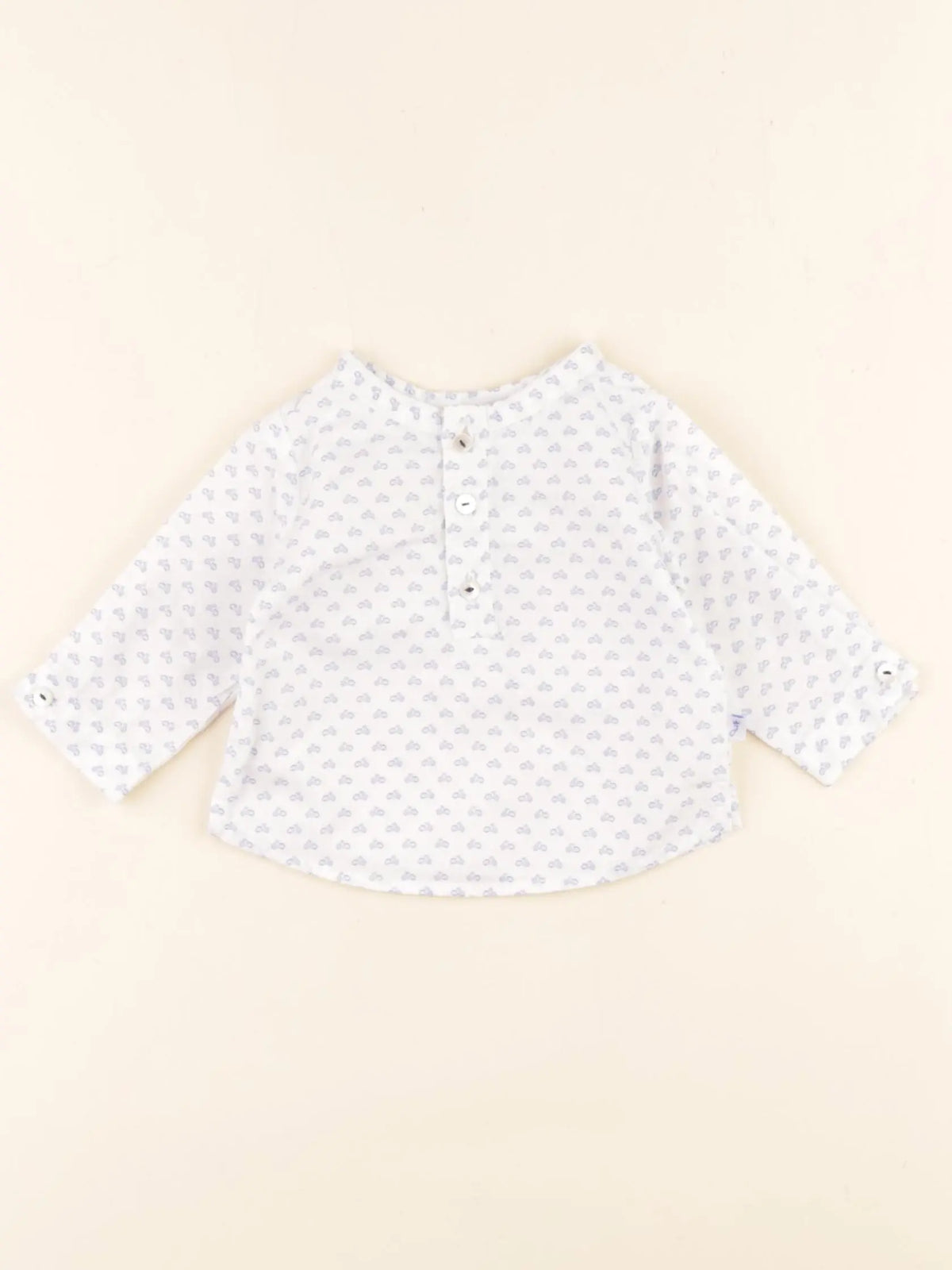 Jacadi - chemise blanc, bleu - 1 mois