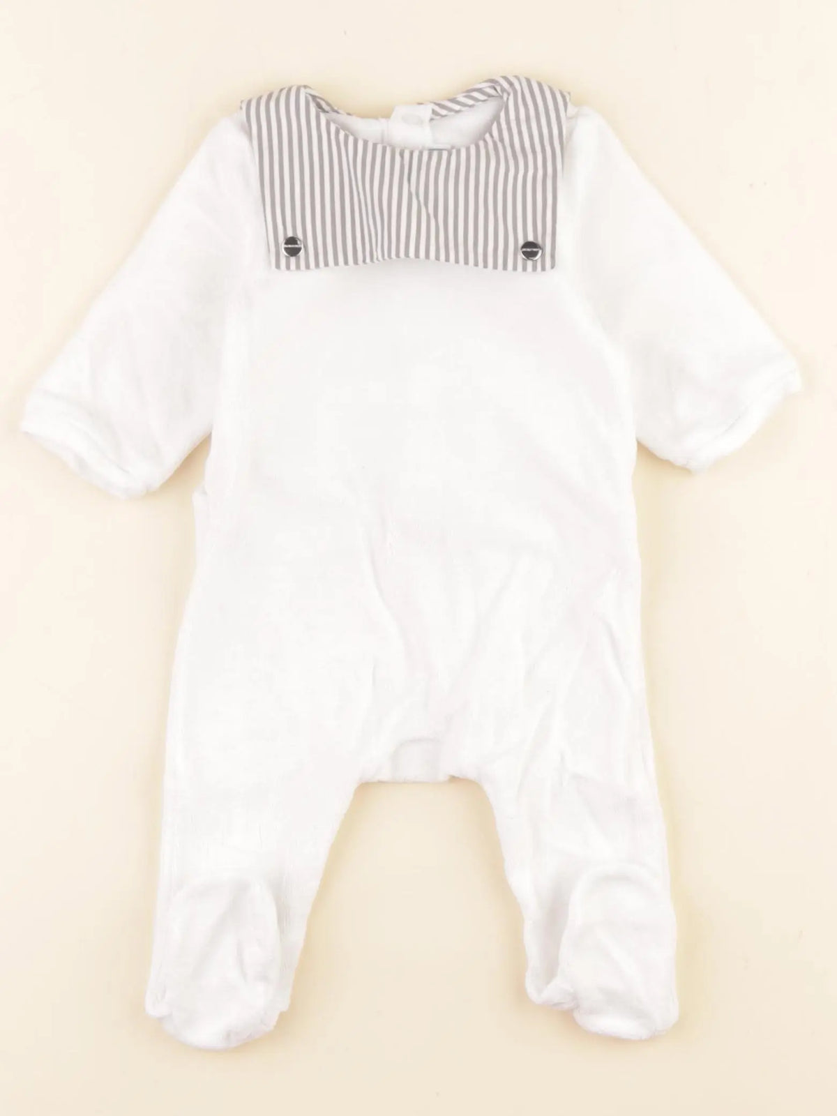 Jacadi - pyjama velours blanc - 1 mois