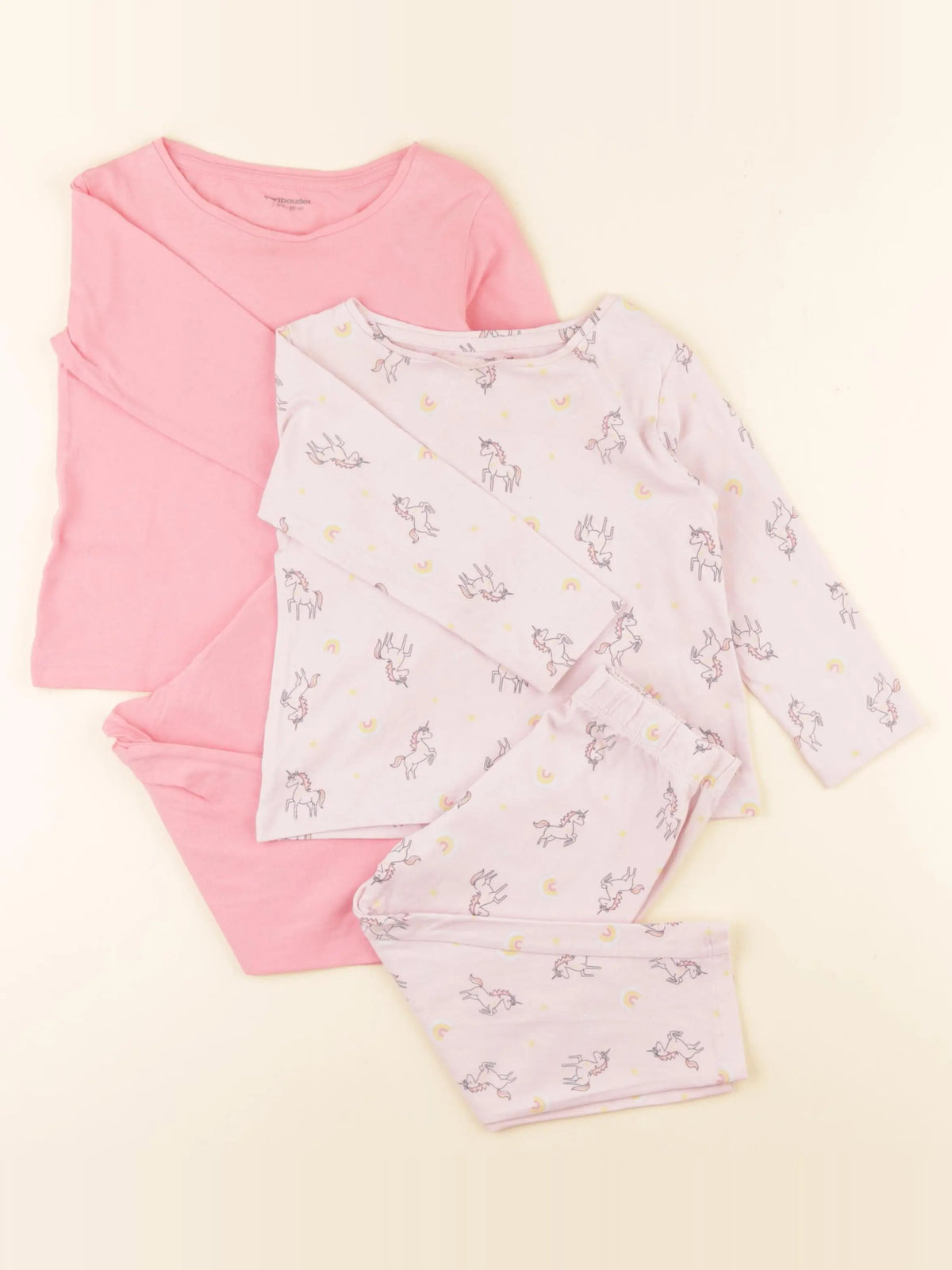 Vertbaudet - lot de 2 pyjamas coton rose - 2 ans