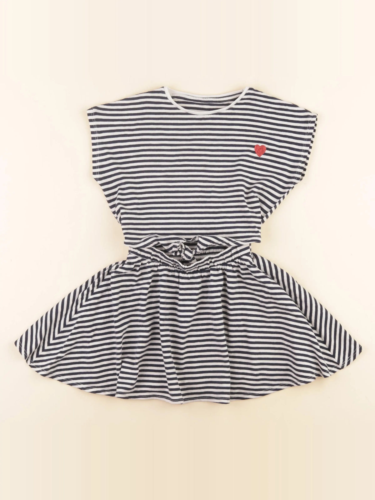 Vertbaudet - robe bleu, blanc - 4 ans