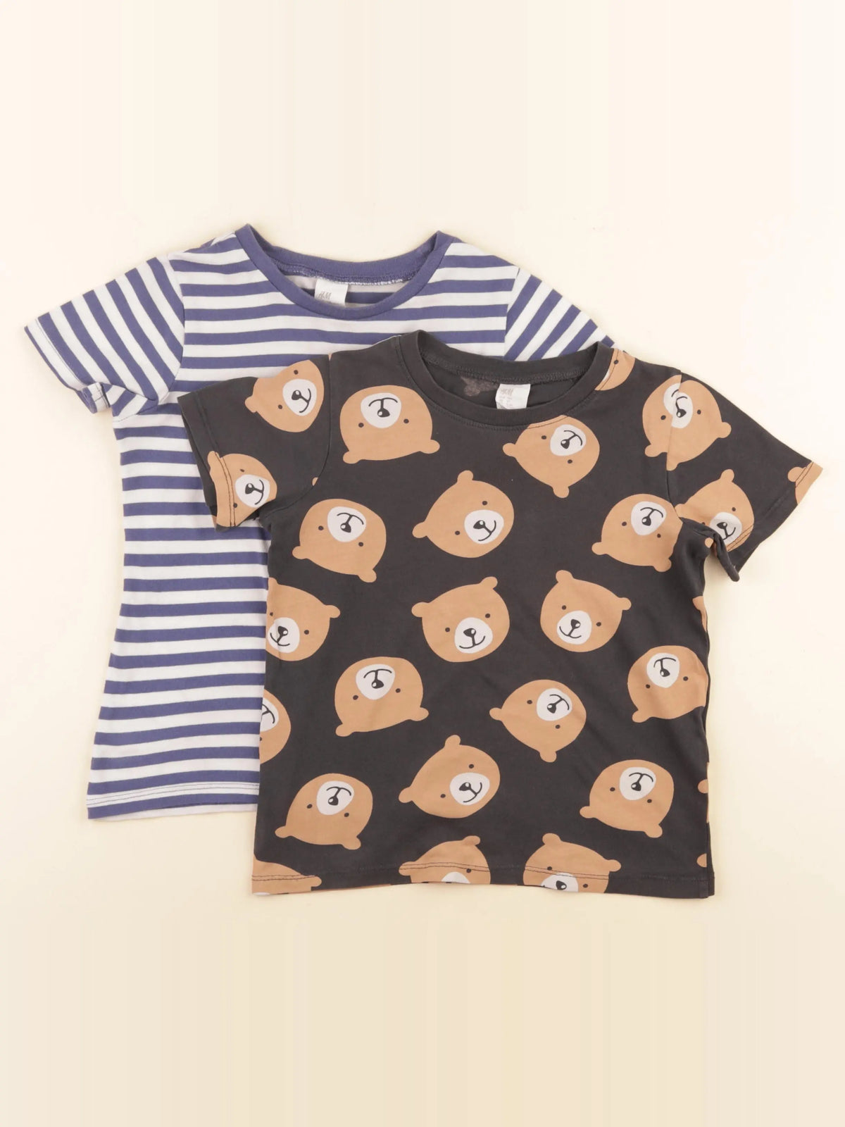 H&M - lot de 2 tee-shirts multicolore - 3/4 ans